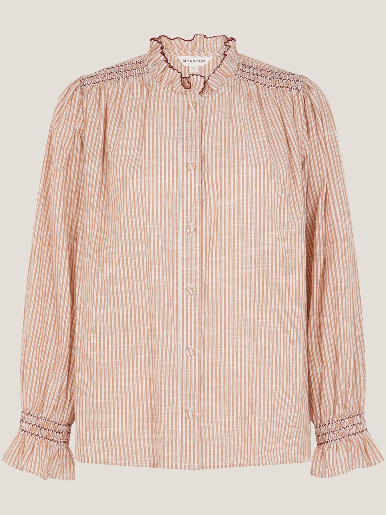 Image 5 of 5 of Monsoon Maeve Stripe Shirt - Brown