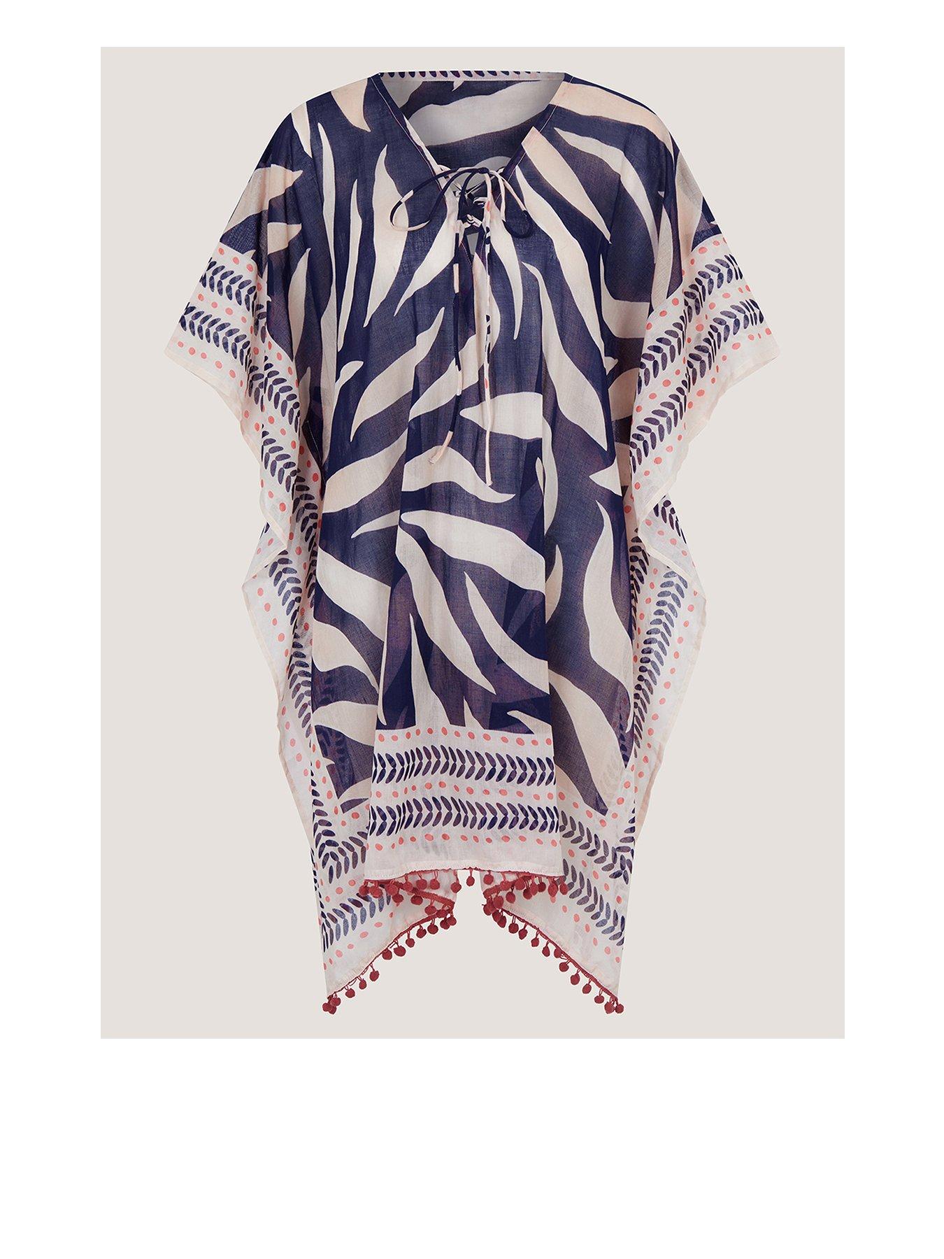 Monsoon Paloma Print Mini Kaftan - Blue
