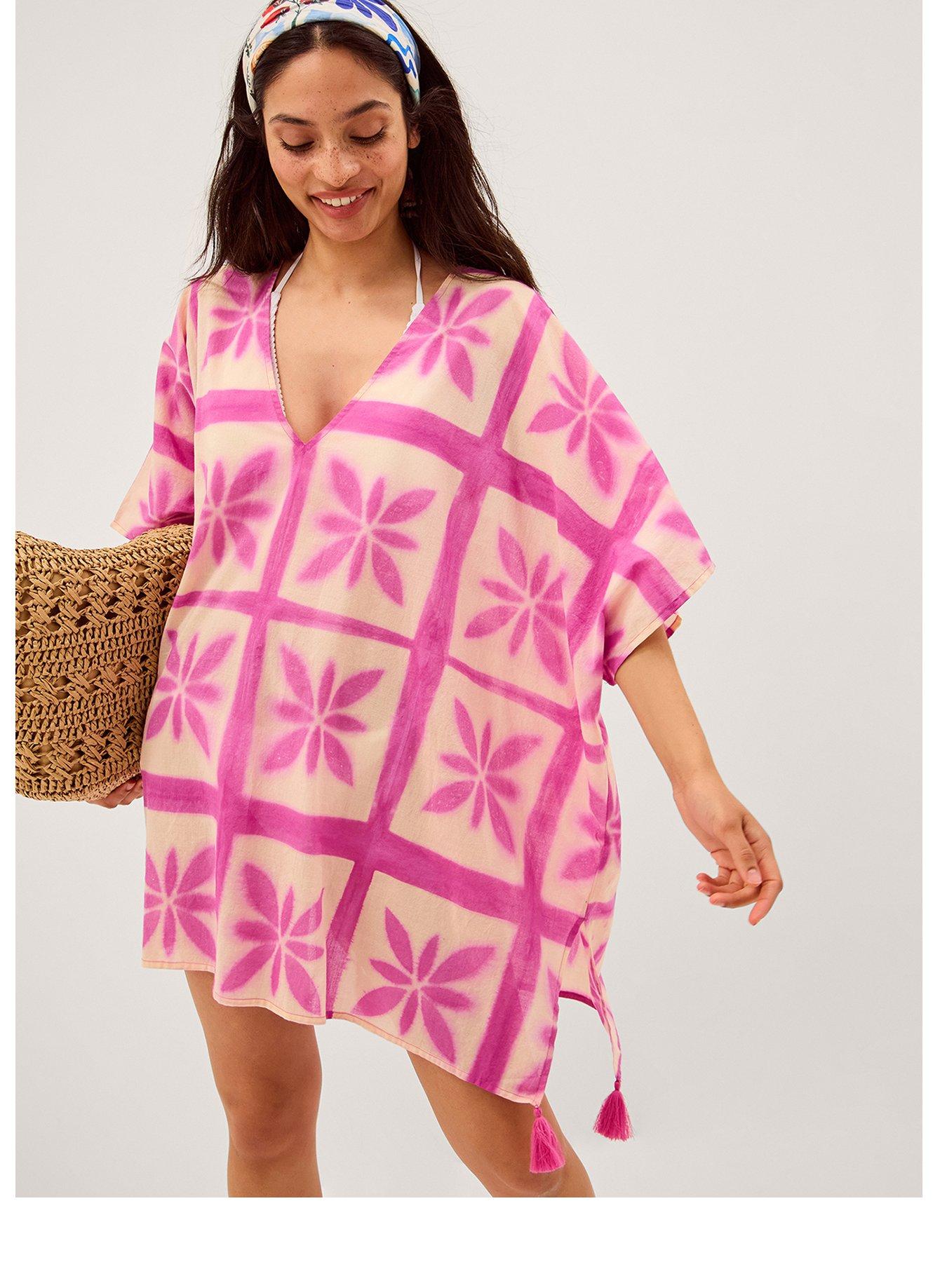 Monsoon Cayla Clamp Dye Kaftan - Pink