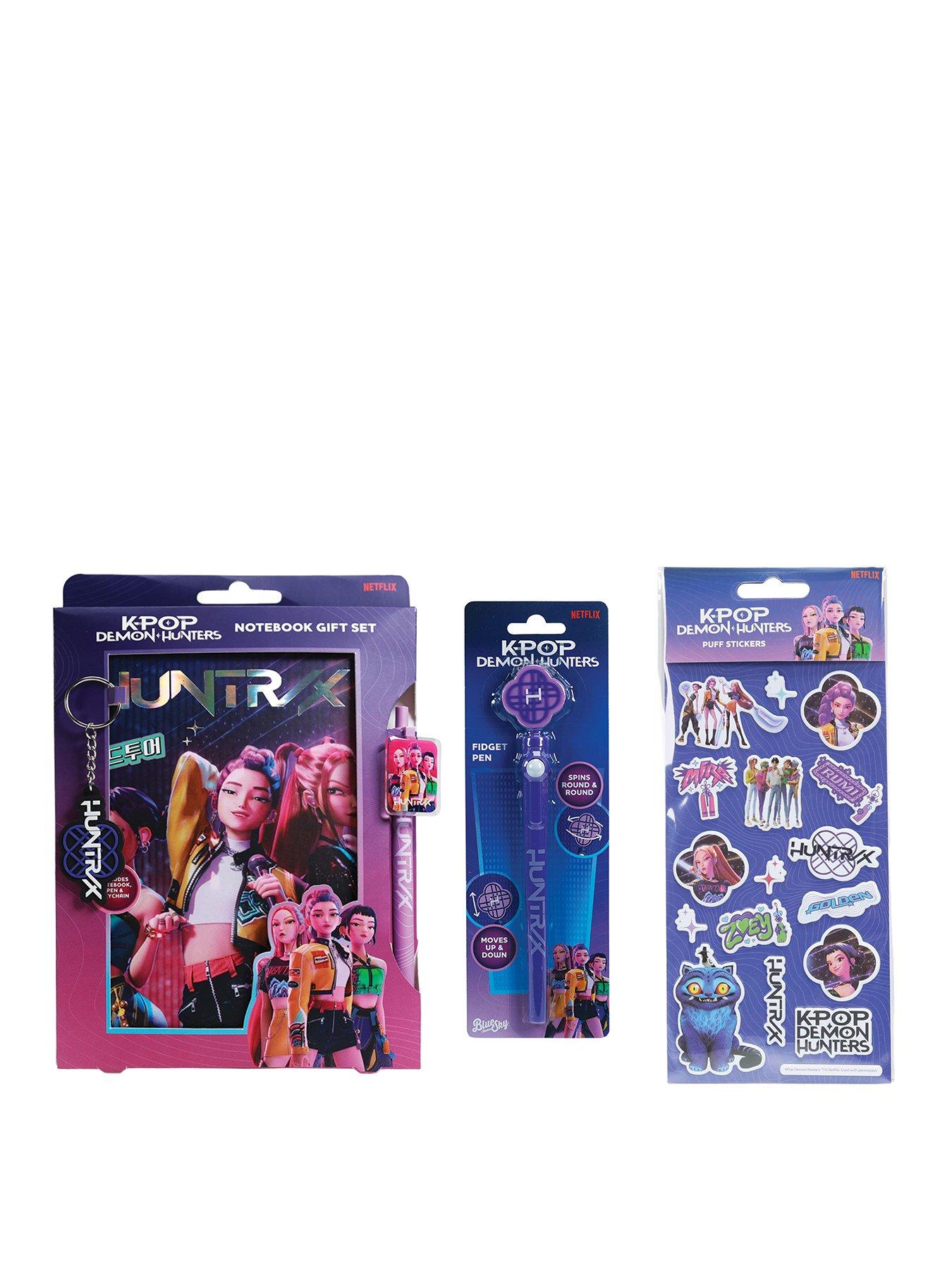 K-Pop Demon Hunters Notebook Giftset, Stickers, And Huntr/X Fidget Pen Bundle in Multi