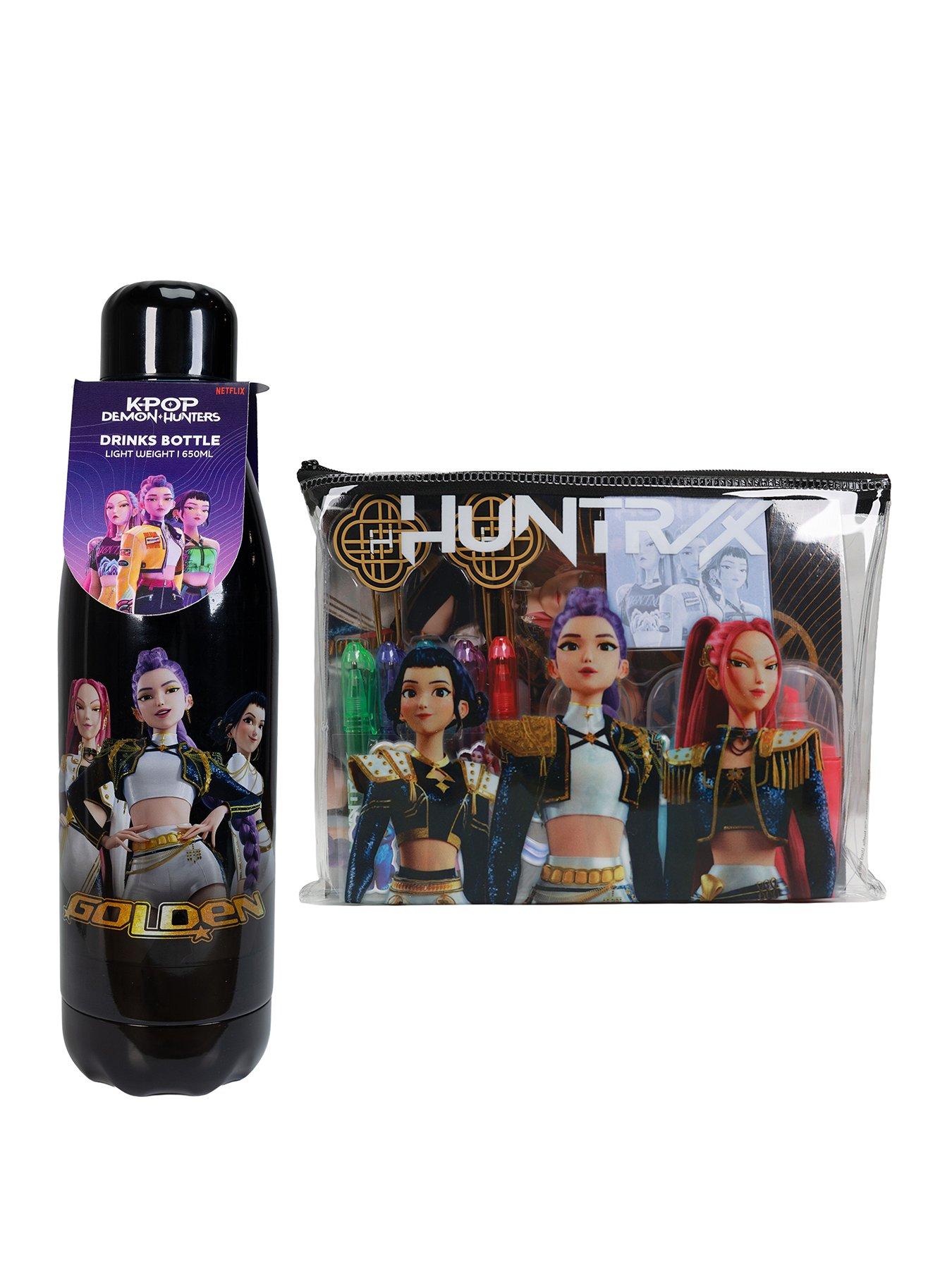 Image 1 of 2 of K-Pop Demon Hunters Golden Bottle & Golden Stationery Set Bundle
