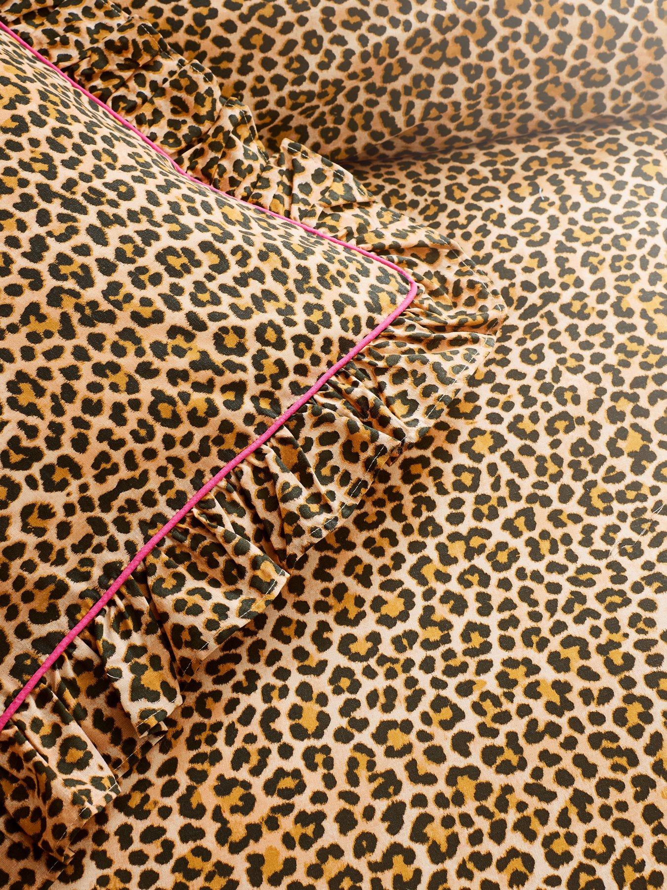 Image 3 of 4 of Copenhagen Home Frilled Leopard Duvet Set