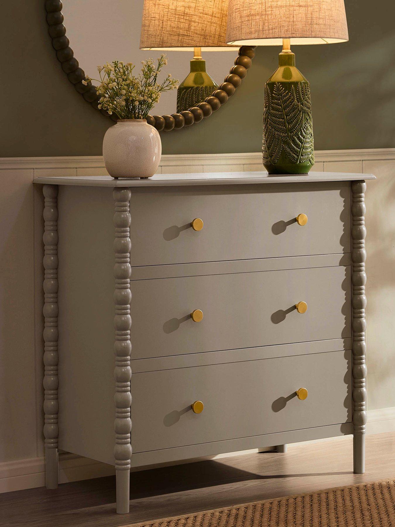 Dusk Bonnie Bobbin 3 Drawer Chest - Taupe