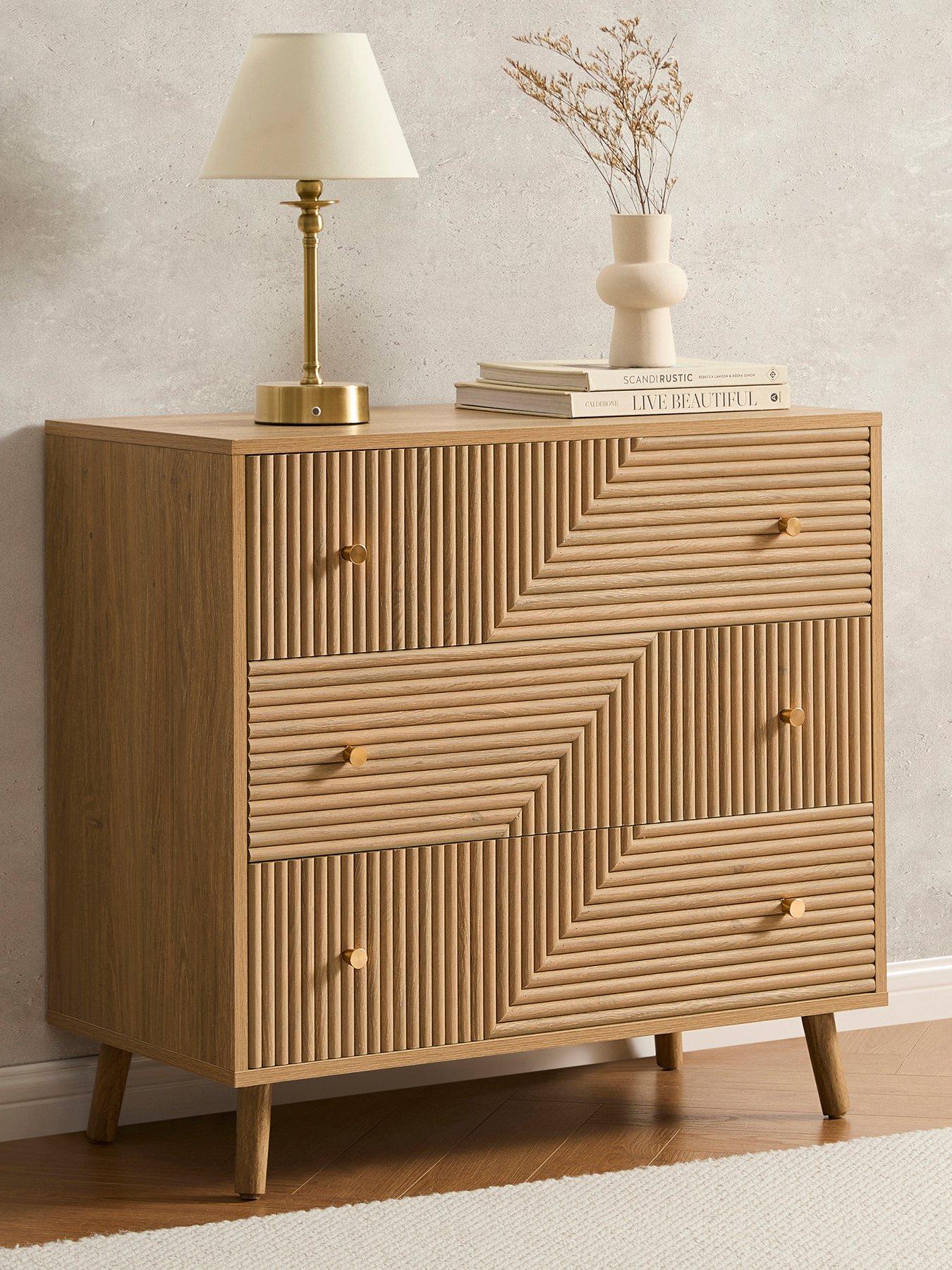 Dusk Dora 3 Drawer Chest - Light Wood
