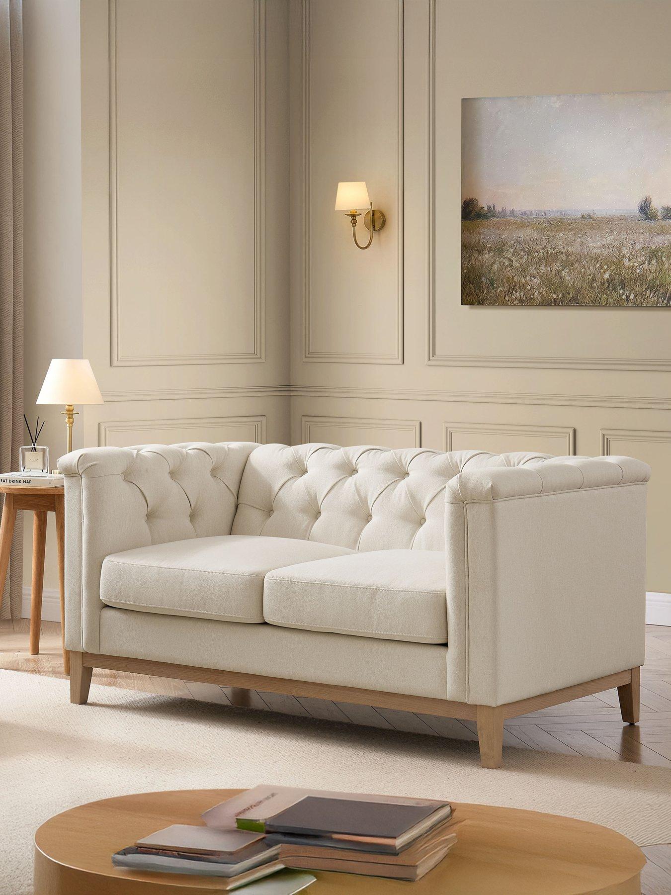 Image 4 of 7 of Dusk Chesterfield Linen 2 Seater Sofa - Cream Linen