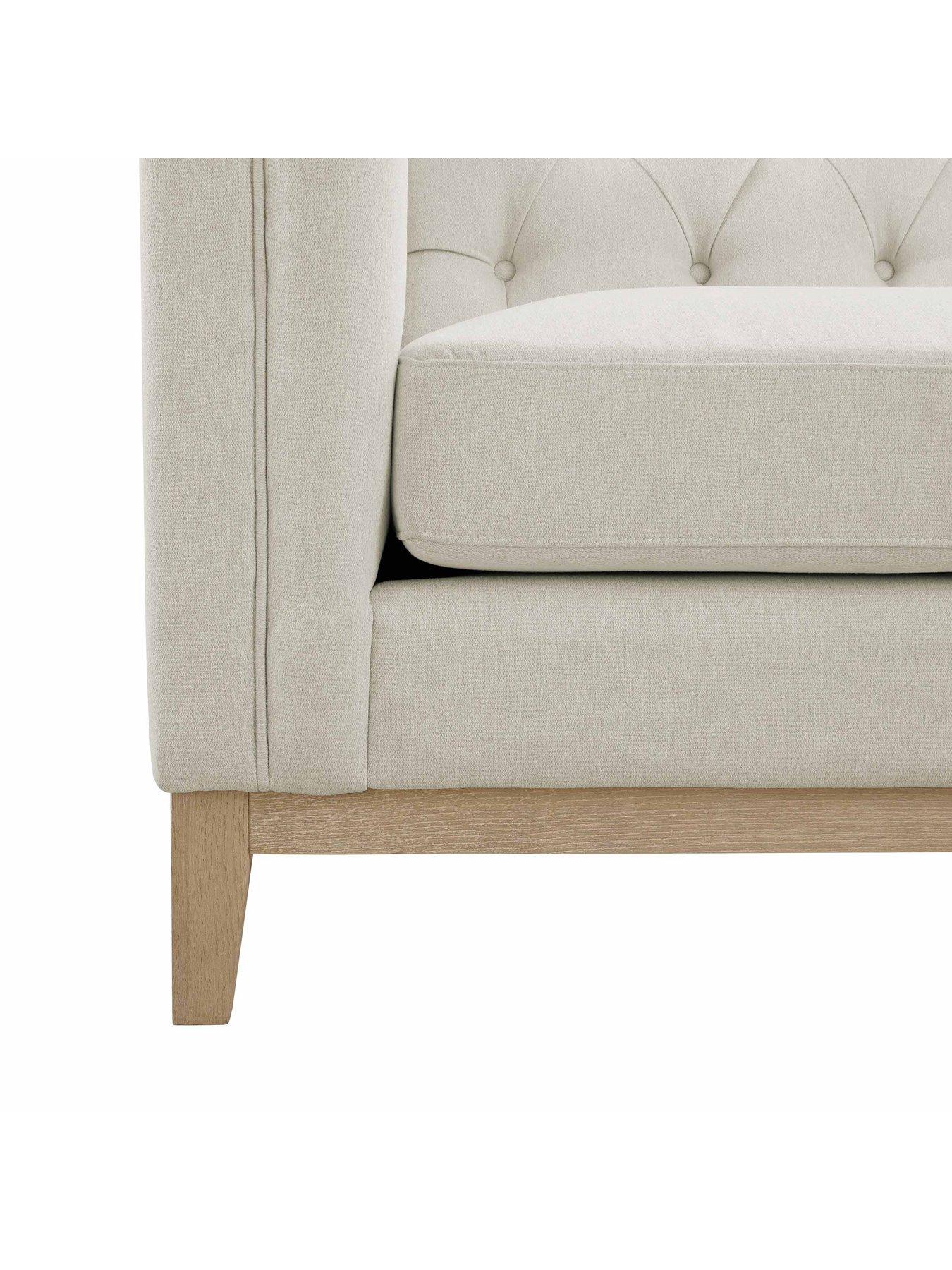 Image 6 of 7 of Dusk Chesterfield Linen 3 Seater Sofa - Cream Linen