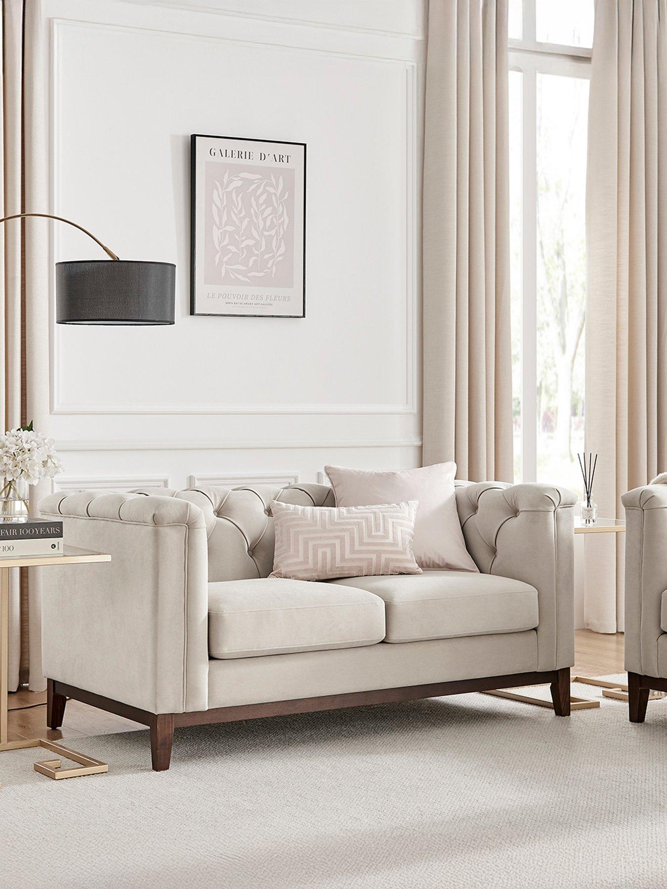 Dusk Chesterfield 2 Seater Sofa - Stone