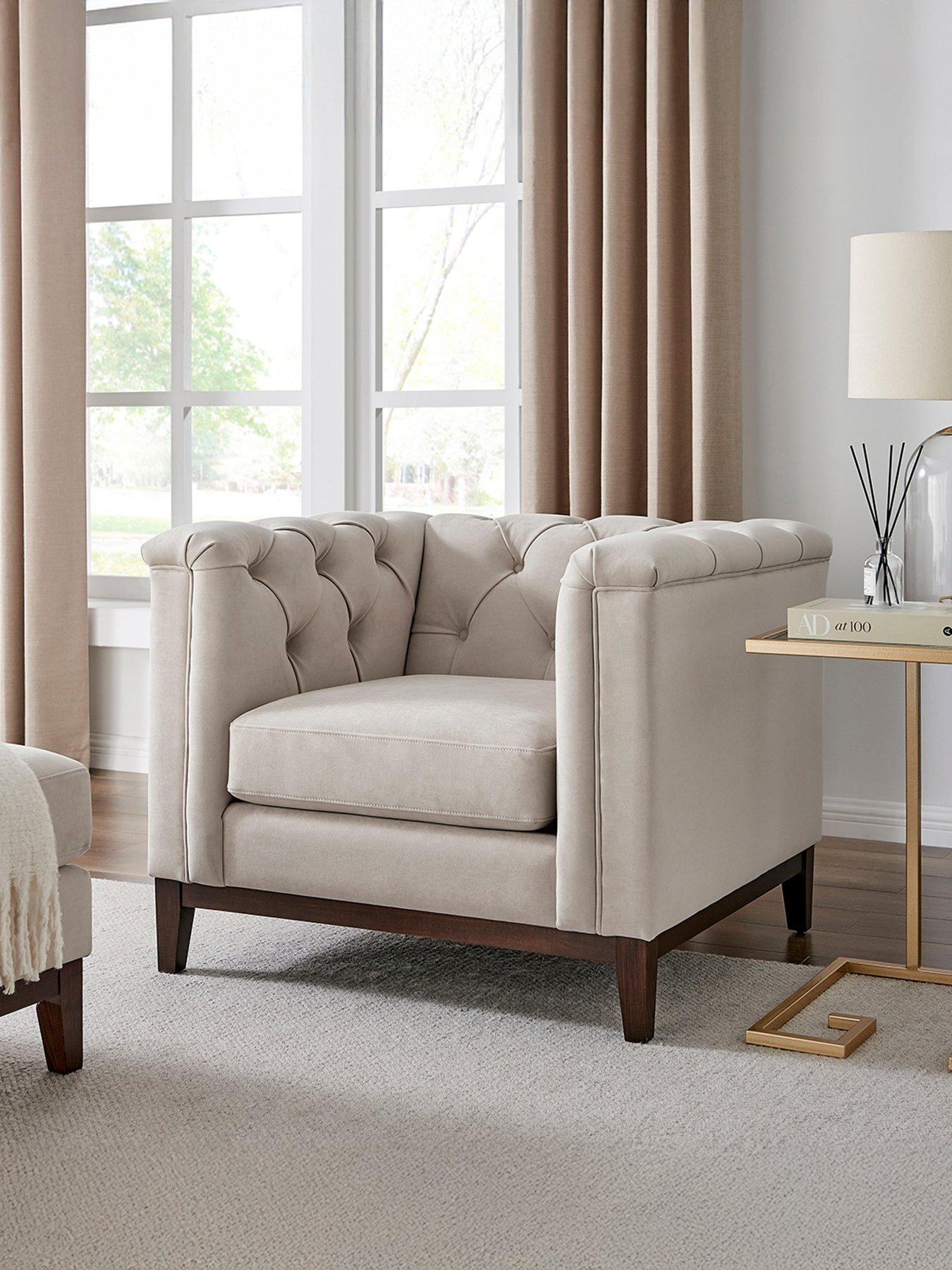 Image 1 of 7 of Dusk Chesterfield Armchair - Stone