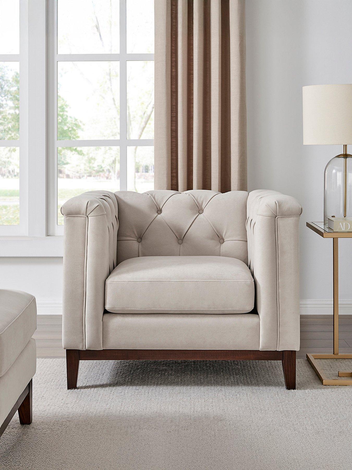 Image 4 of 7 of Dusk Chesterfield Armchair - Stone