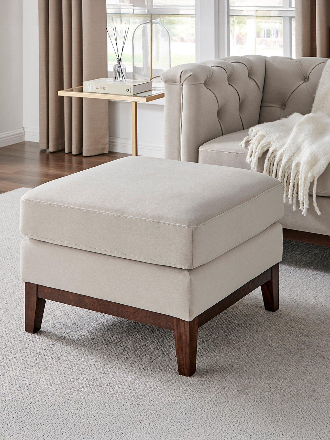 Dusk Chesterfield Pouffe - Stone