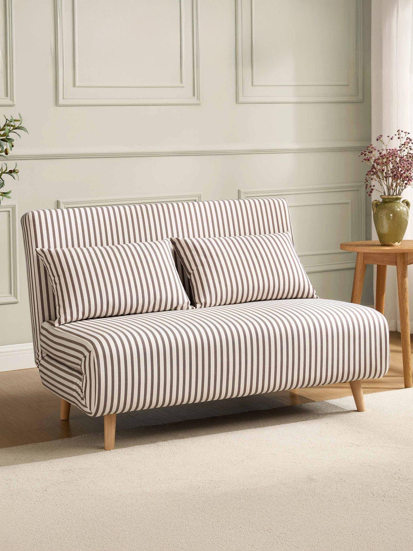 Dusk Seattle Click Clack Sofa Bed - Double - Chocolate Stripe