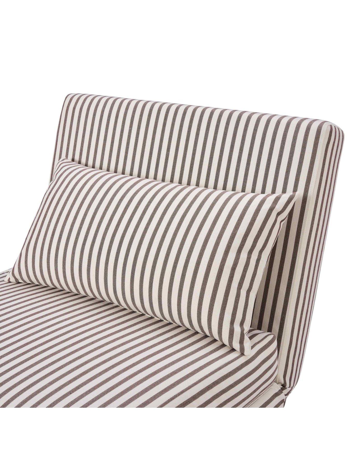 Image 4 of 7 of Dusk Seattle Chocolate Stripe Sofa Bed - Single