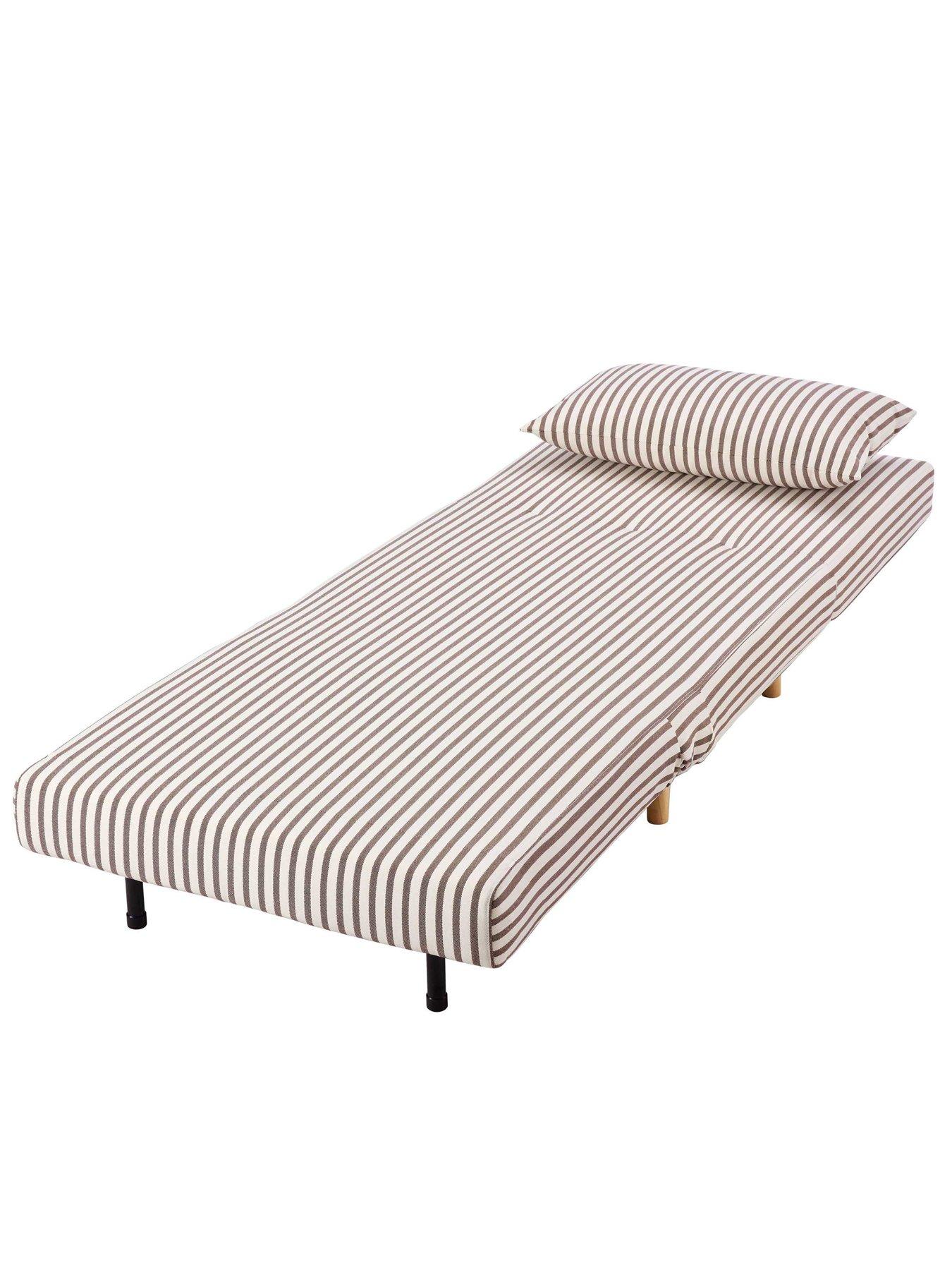 Image 5 of 7 of Dusk Seattle Chocolate Stripe Sofa Bed - Single