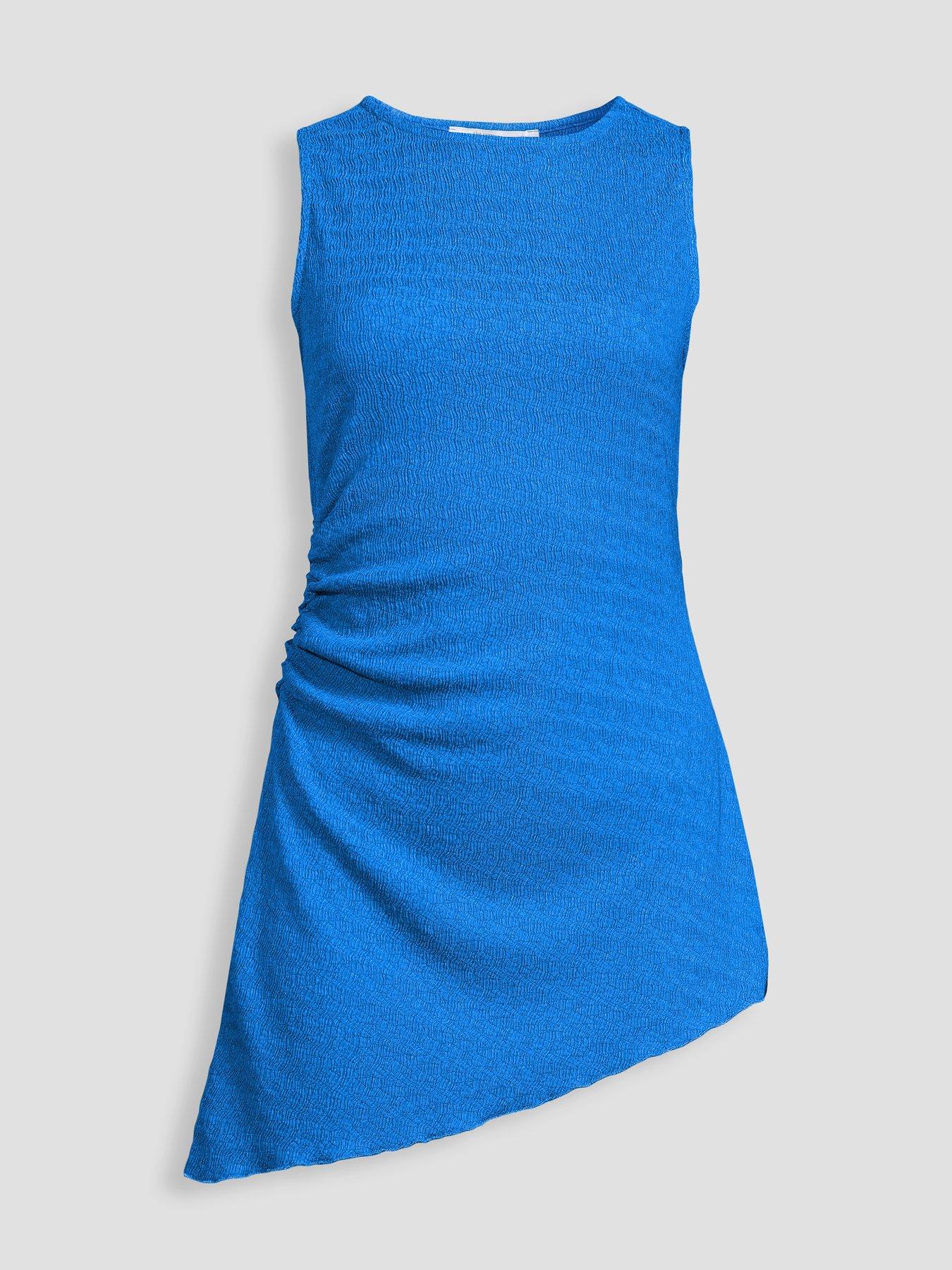Image 6 of 6 of The Very Collection Longline Asymmetric Tunic Top- Blue