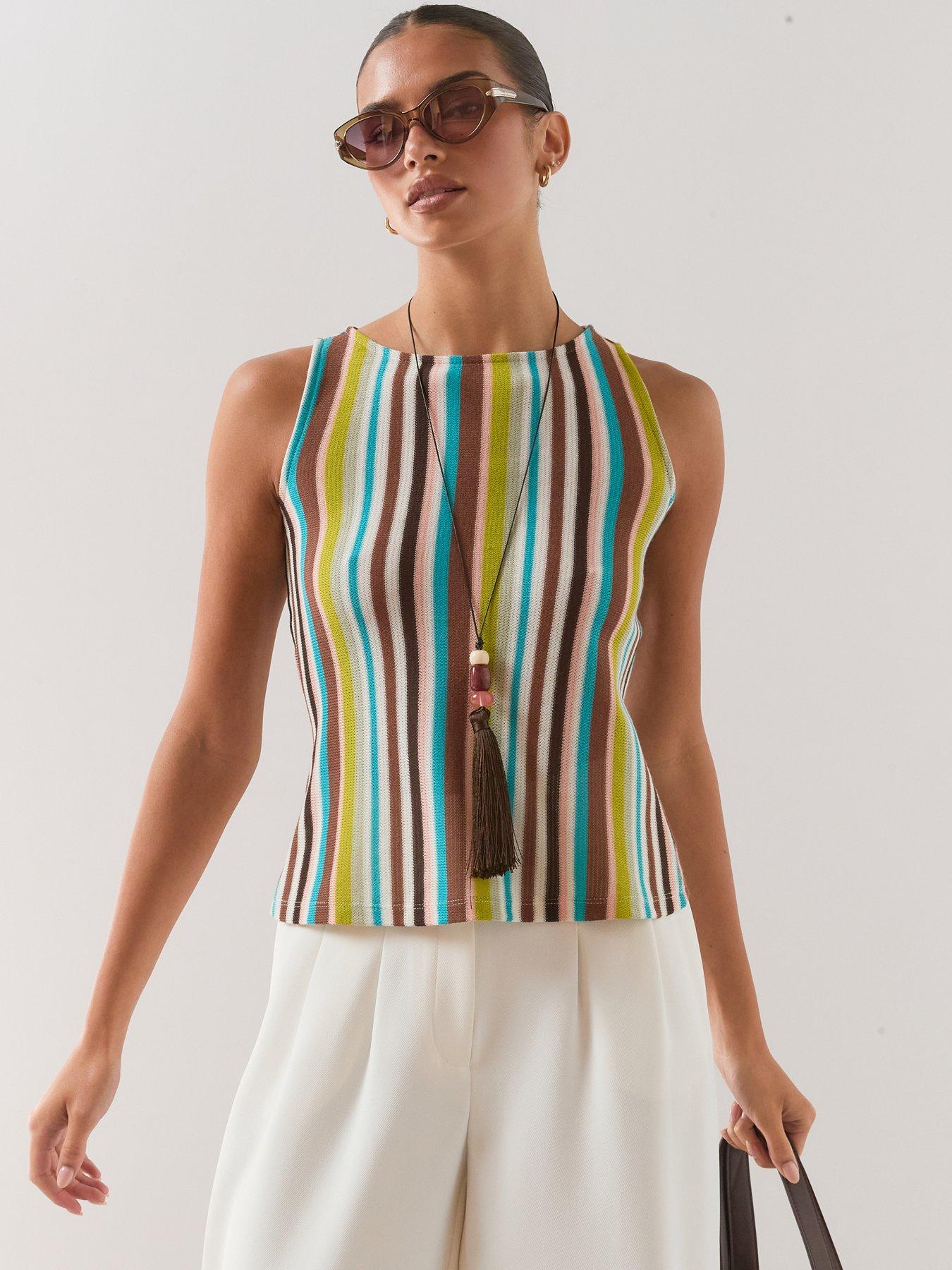 The Very Collection Sleeveless Top - Stripe