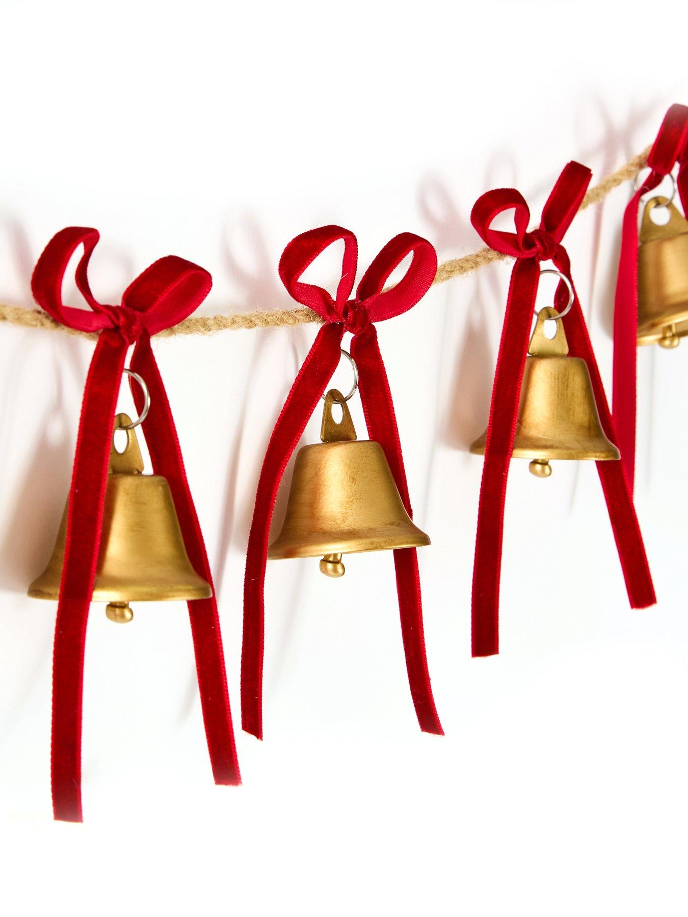 Image 3 of 4 of The Very Collection Metal Bells With Bows Garland