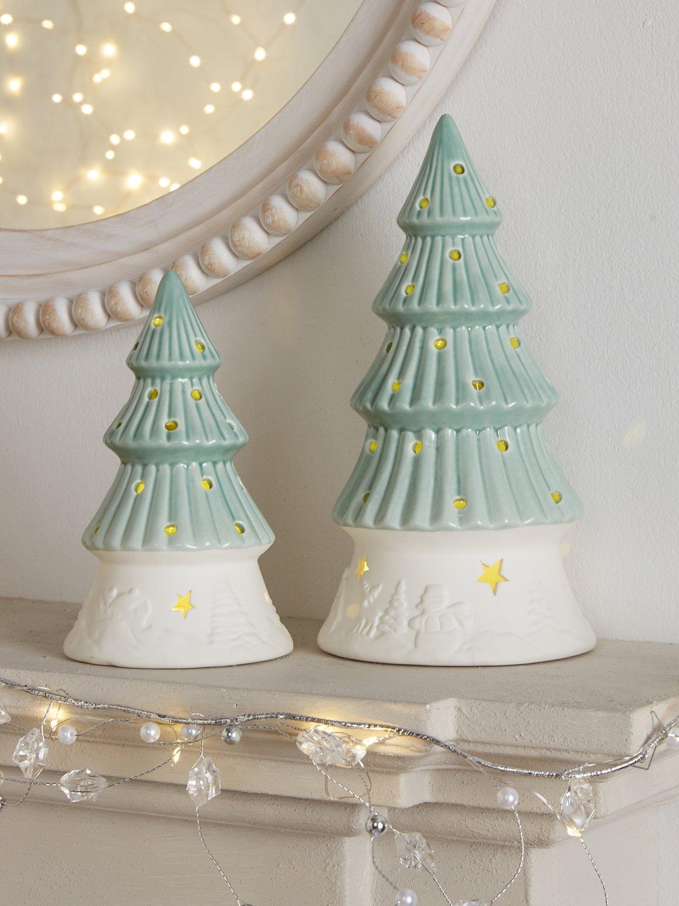 The Very Collection Set Of 2 Light Up Ceramic Trees