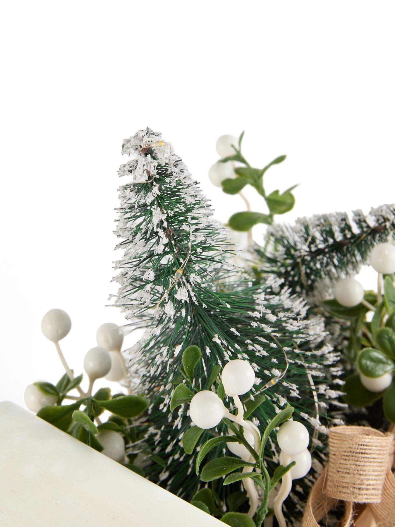 Image 6 of 7 of The Very Collection White&nbsp;Metal&nbsp;Truck Loading a Christmas Tree - Light Up Decoration