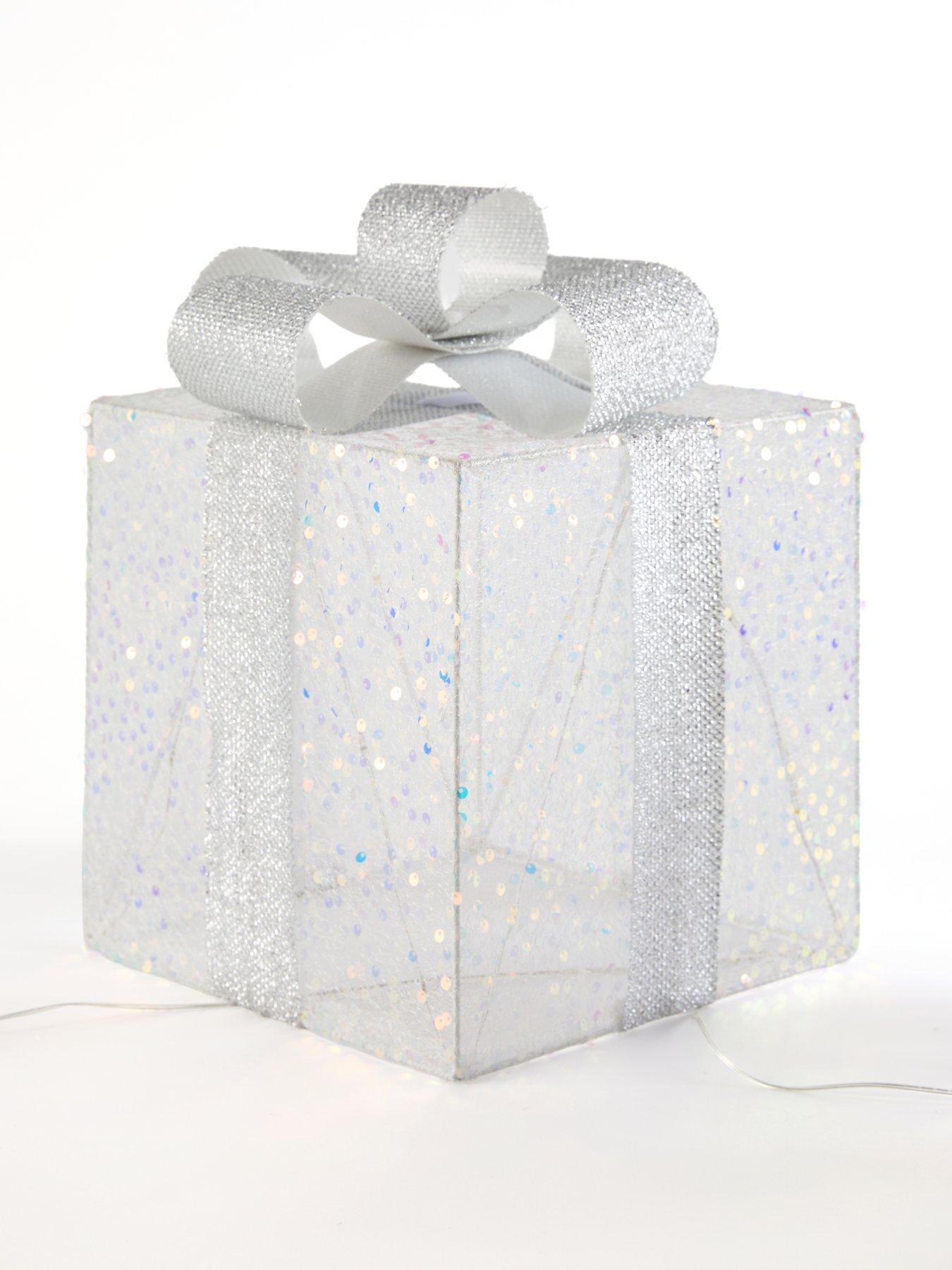Image 4 of 7 of The Very Collection Set Of 3 LED Gift Box Christmas Decorations