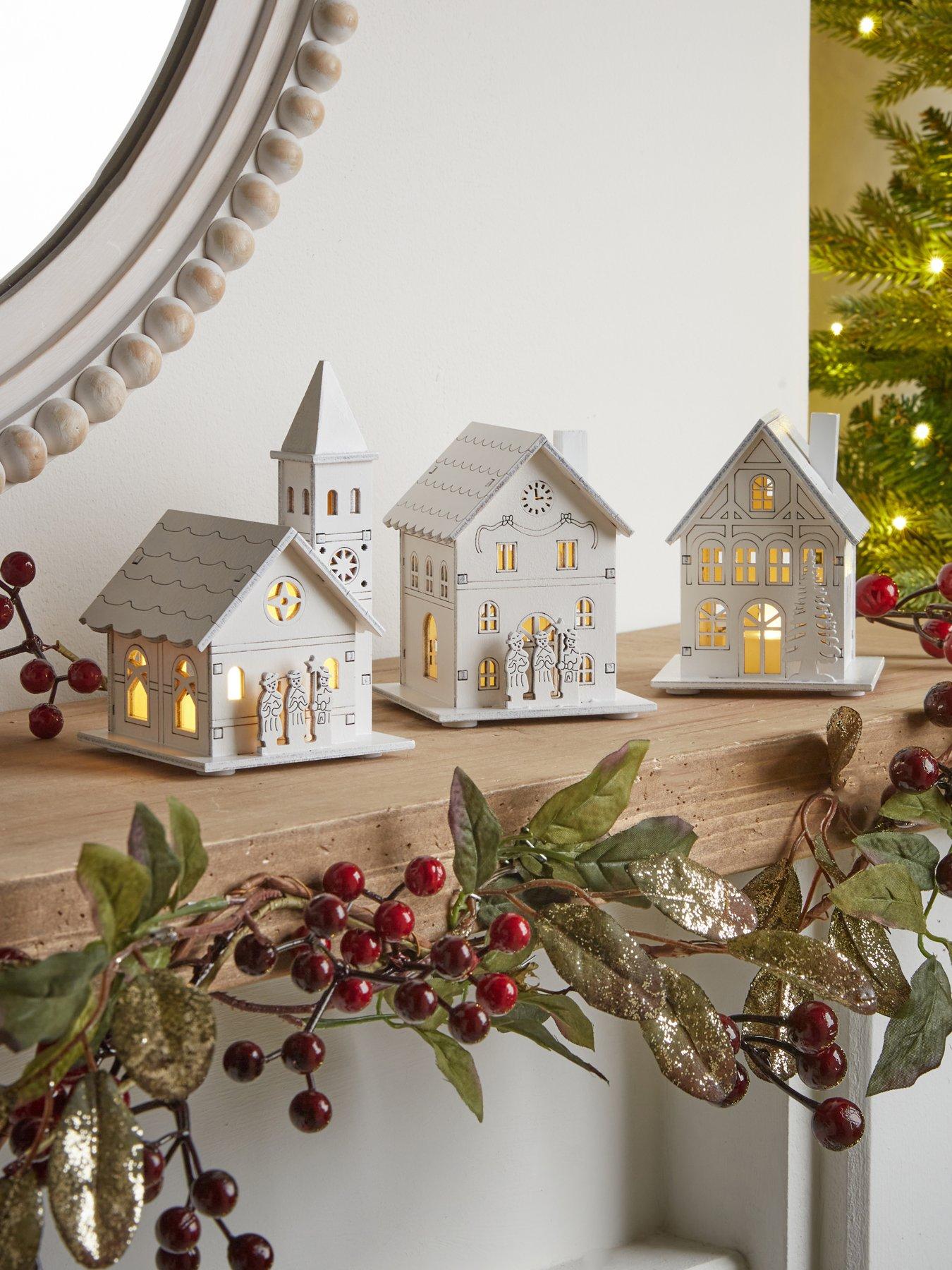 The Very Collection Set Of 3 Led Wooden Houses