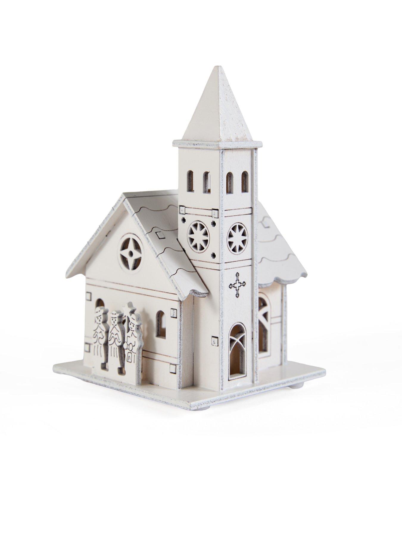 Image 5 of 7 of The Very Collection Set of 3 LED Wooden House Christmas Decorations