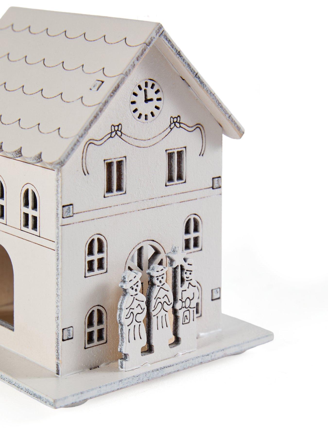 Image 6 of 7 of The Very Collection Set of 3 LED Wooden House Christmas Decorations
