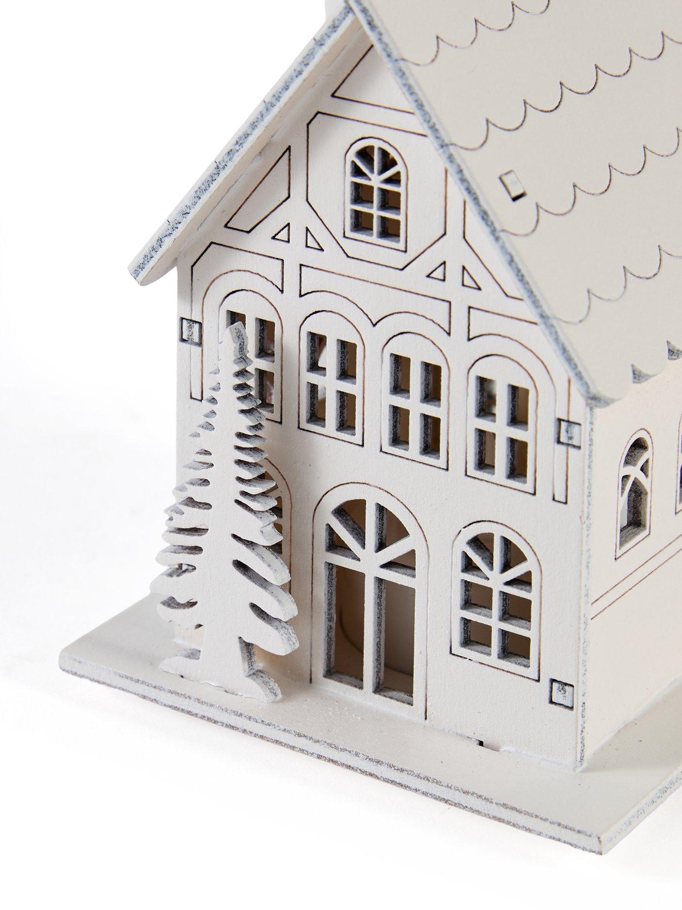 Image 7 of 7 of The Very Collection Set of 3 LED Wooden House Christmas Decorations