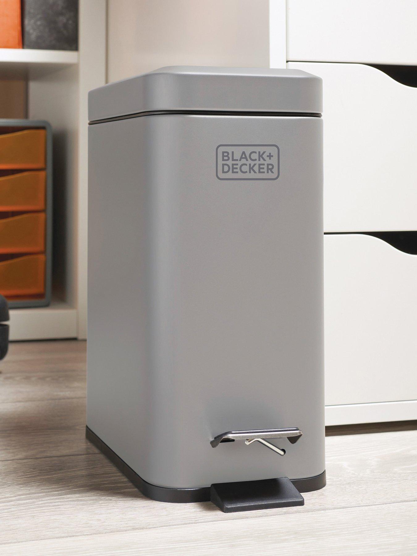 black-decker-bd-5l-slimline-soft-close-pedal-bin-greyfront