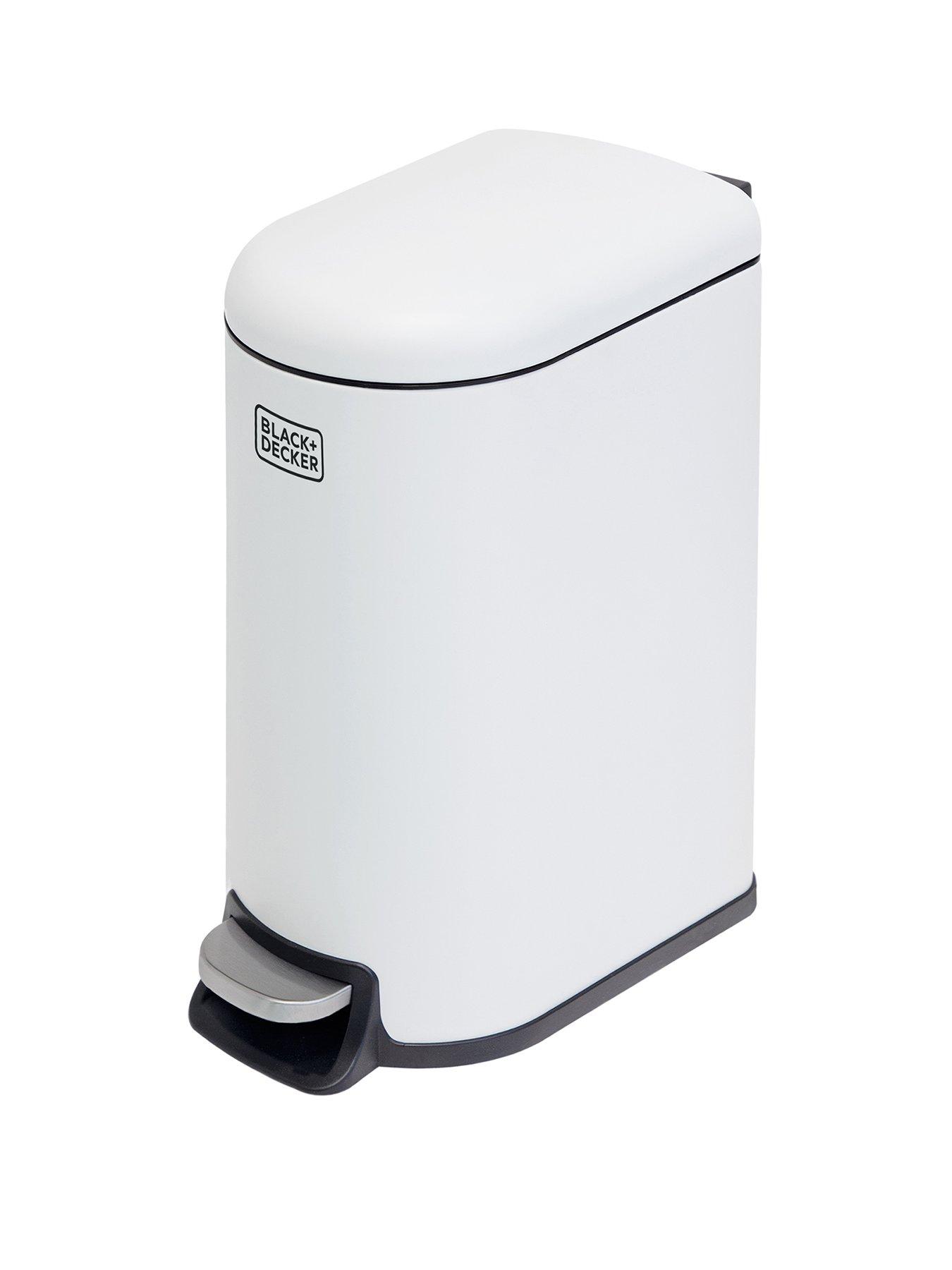 black-decker-bd-10l-curved-slim-line-pedal-bin-whitestillFront