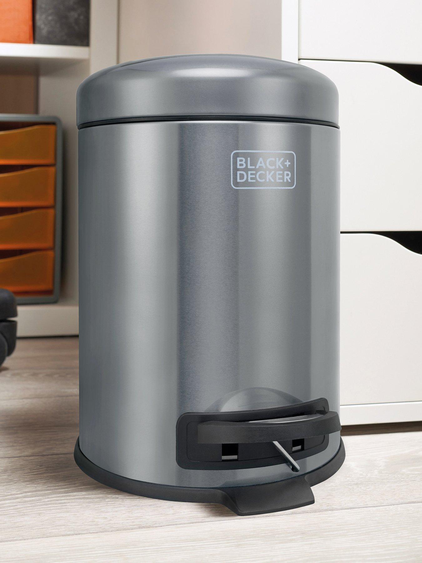 black-decker-bd-5l-dome-lid-pedal-bin-dark-stainless-steelfront