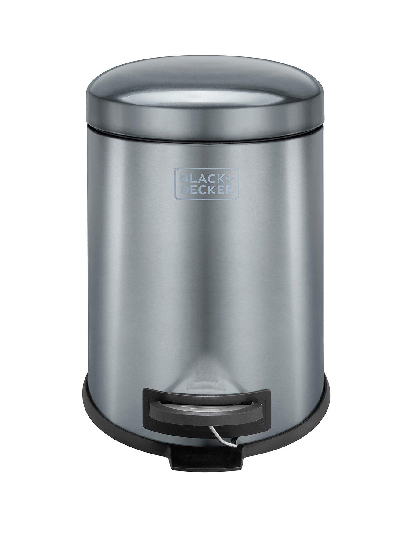 black-decker-bd-5l-dome-lid-pedal-bin-dark-stainless-steelstillFront