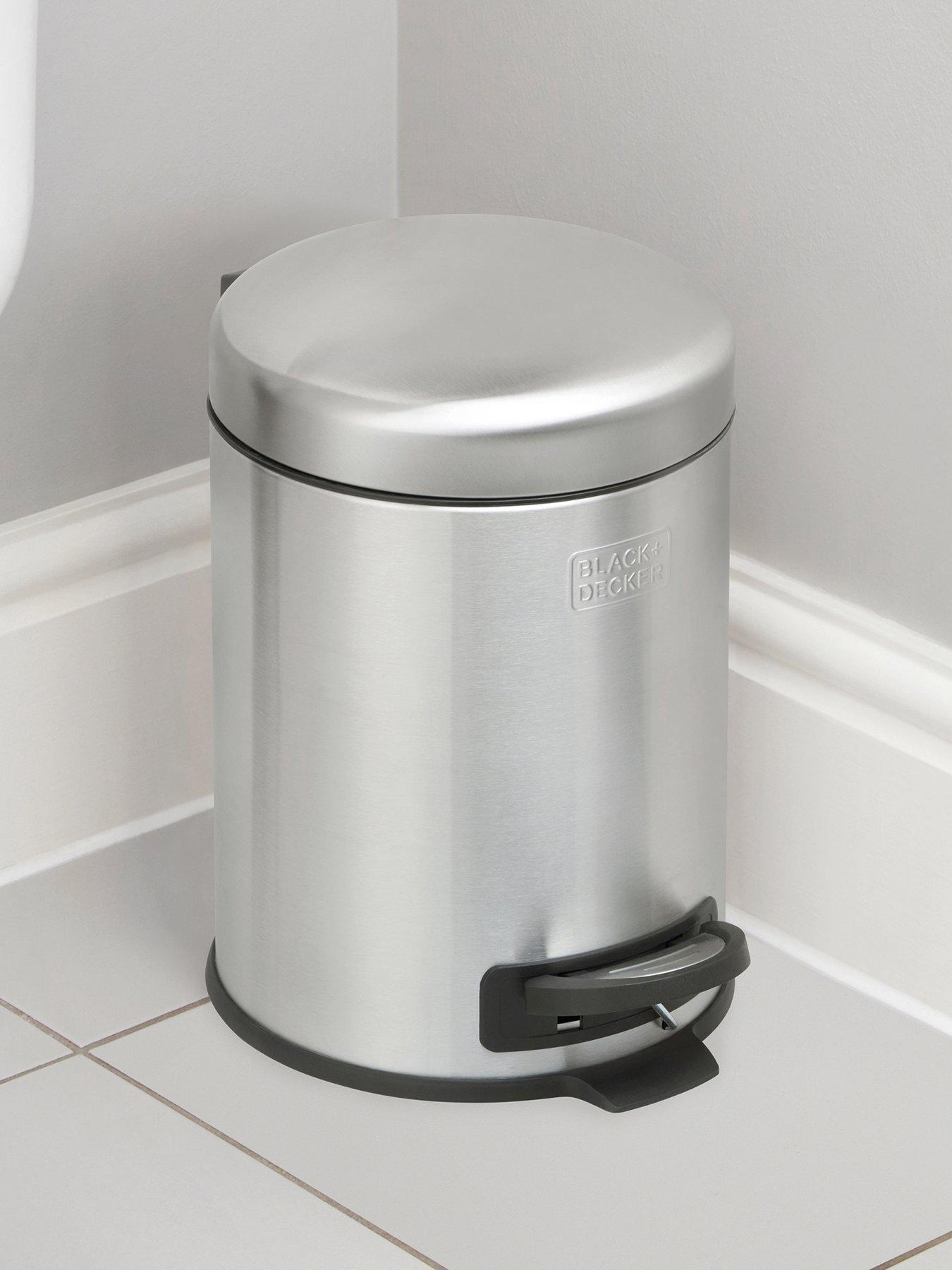 black-decker-bd-5l-dome-lid-pedal-bin-stainless-steeldetail