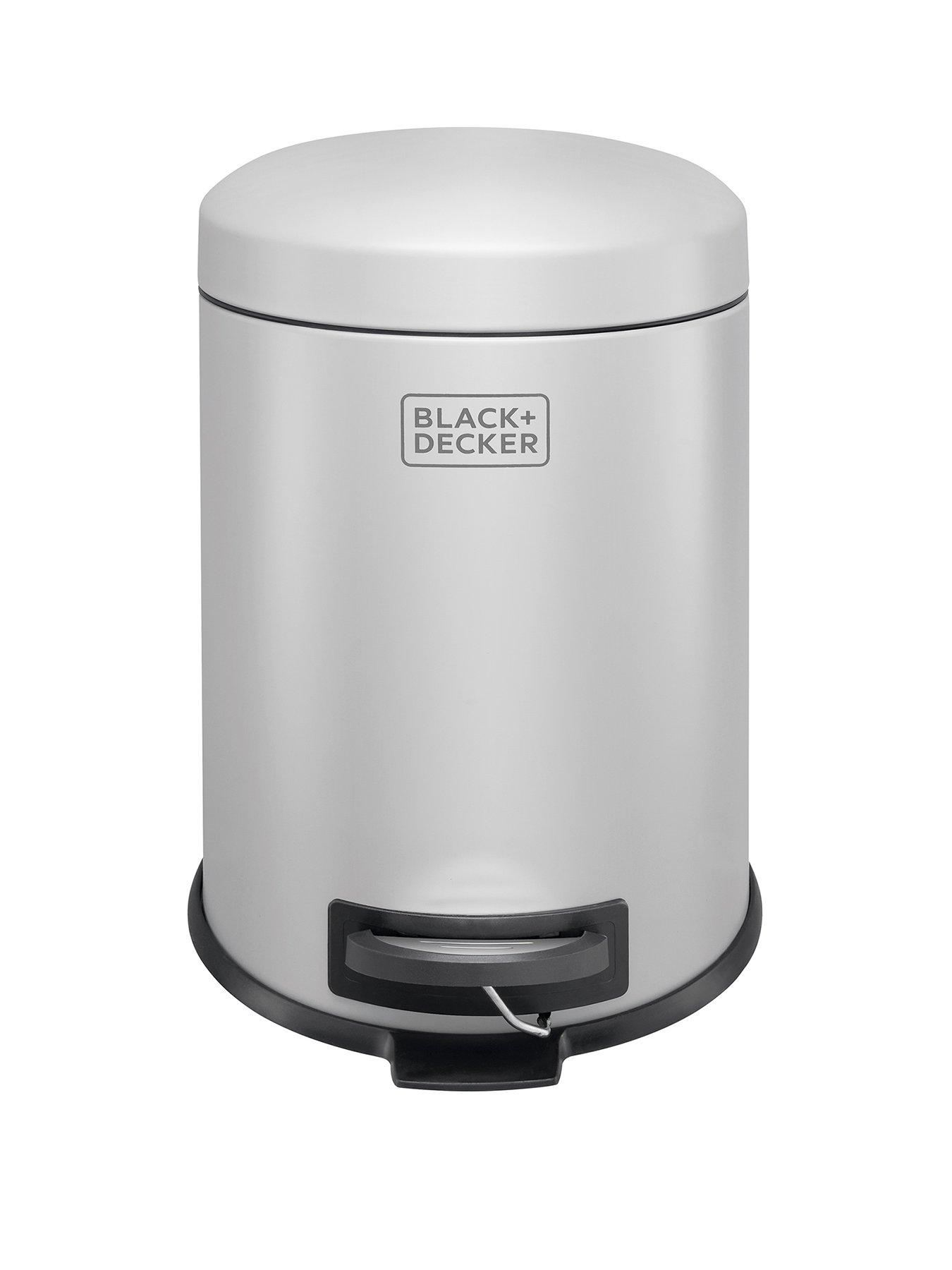 black-decker-bd-5l-dome-lid-pedal-bin-greystillFront