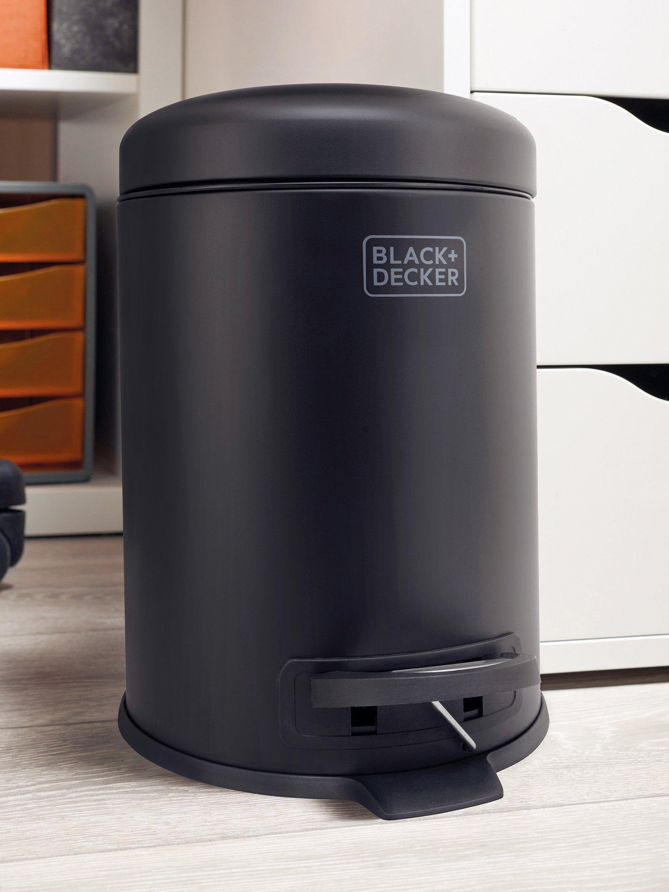 black-decker-bd-5l-dome-lid-pedal-bin-matt-blackfront