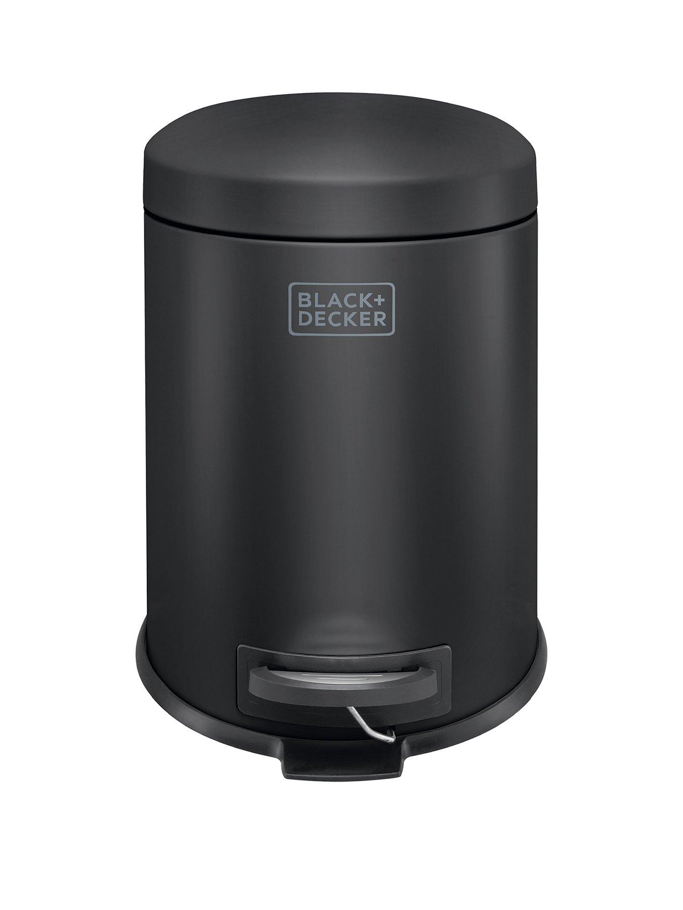 black-decker-bd-5l-dome-lid-pedal-bin-matt-blackstillFront