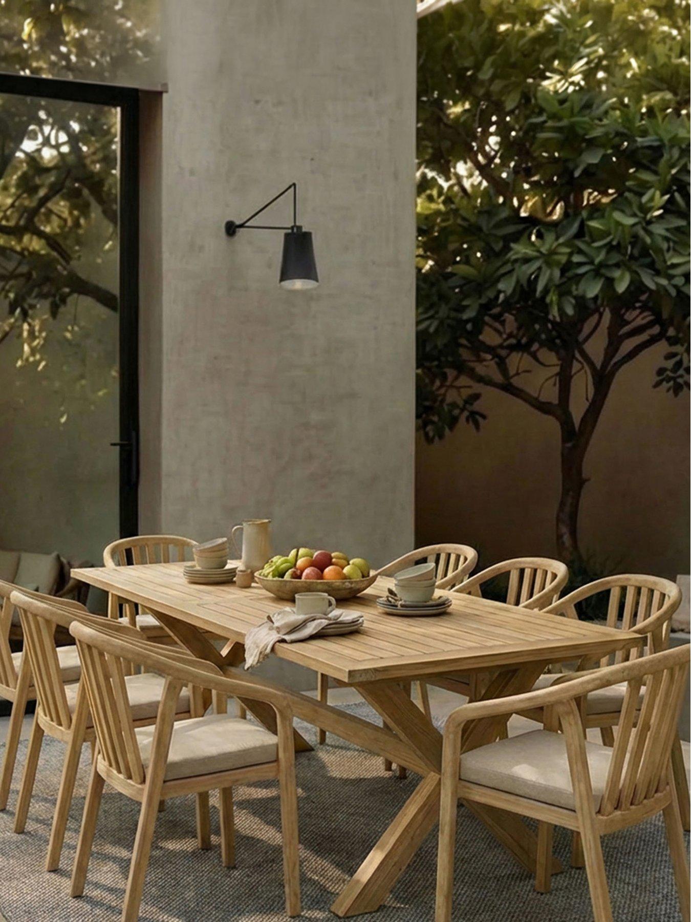 Image 1 of 6 of Royalcraft Lidia 8 Seater Dining Table with Riven Chairs