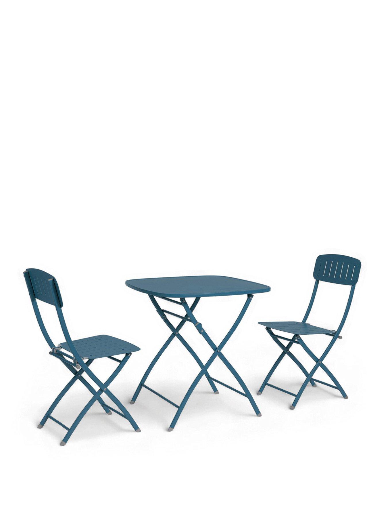Image 2 of 5 of Venice Folding&nbsp;Bistro Set - Caribbean&nbsp;Blue