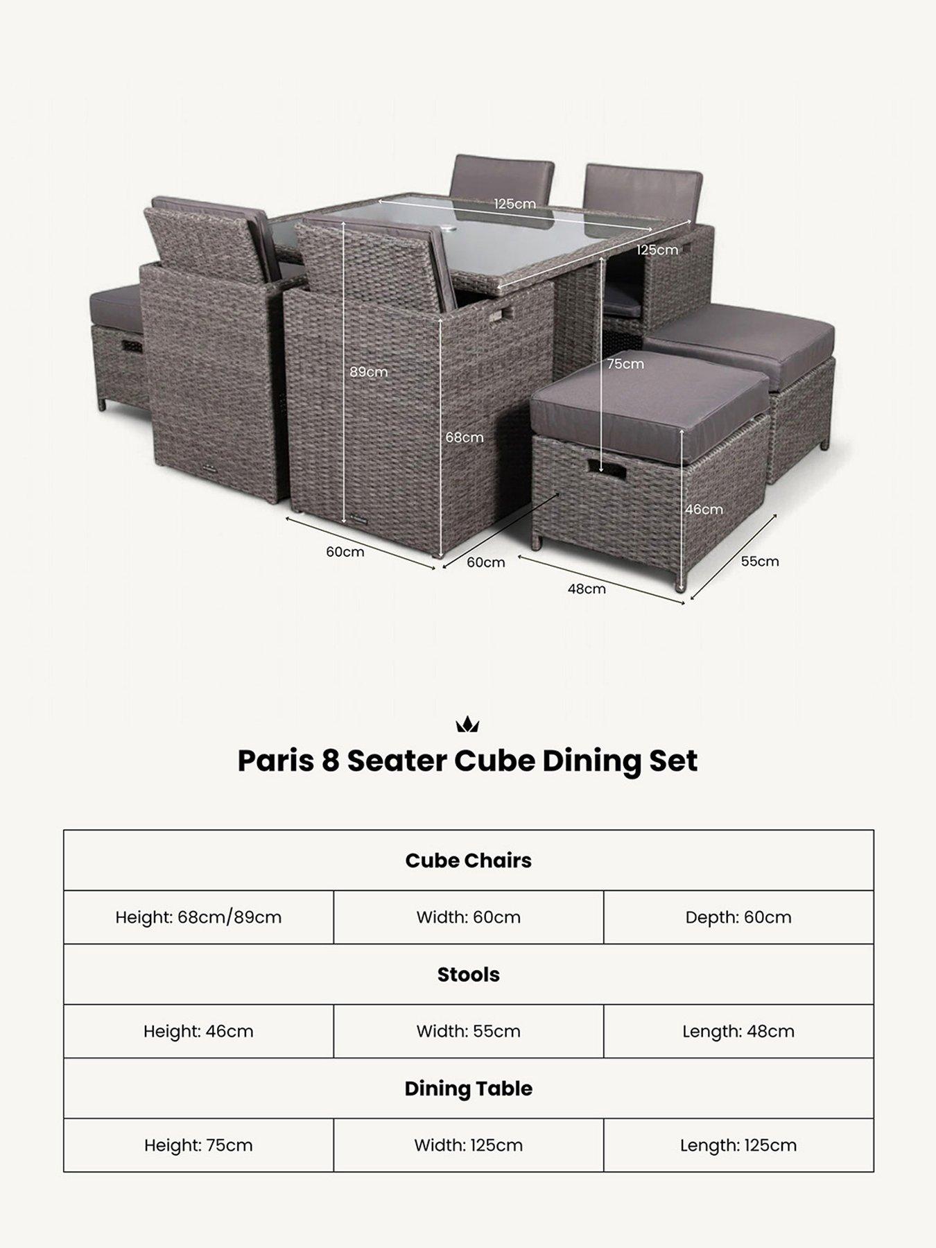 Image 5 of 6 of Royalcraft Paris 8-Seater Cube Outdoor&nbsp;Dining Set