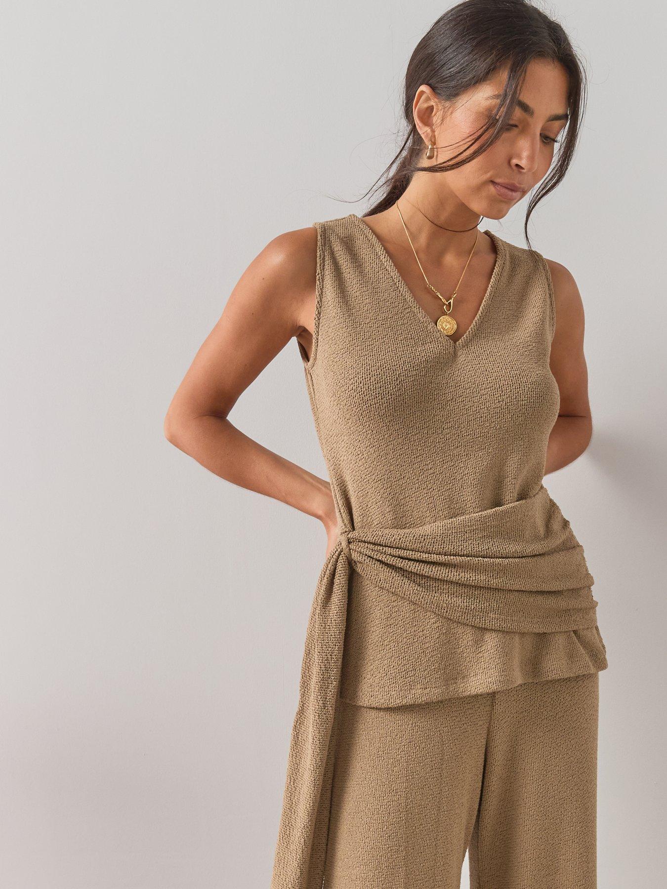 The Very Collection Wrap Waist Longline Top