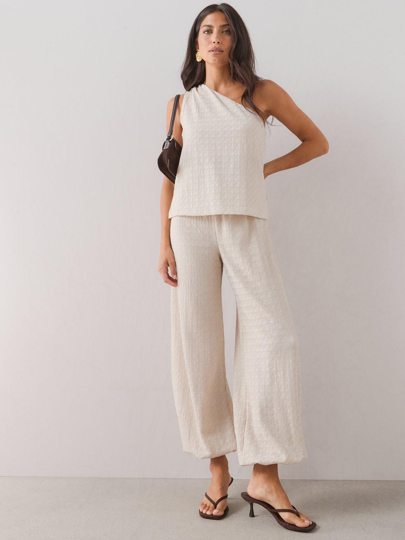 Image 3 of 7 of The Very Collection One Shoulder Textured Top - Cream