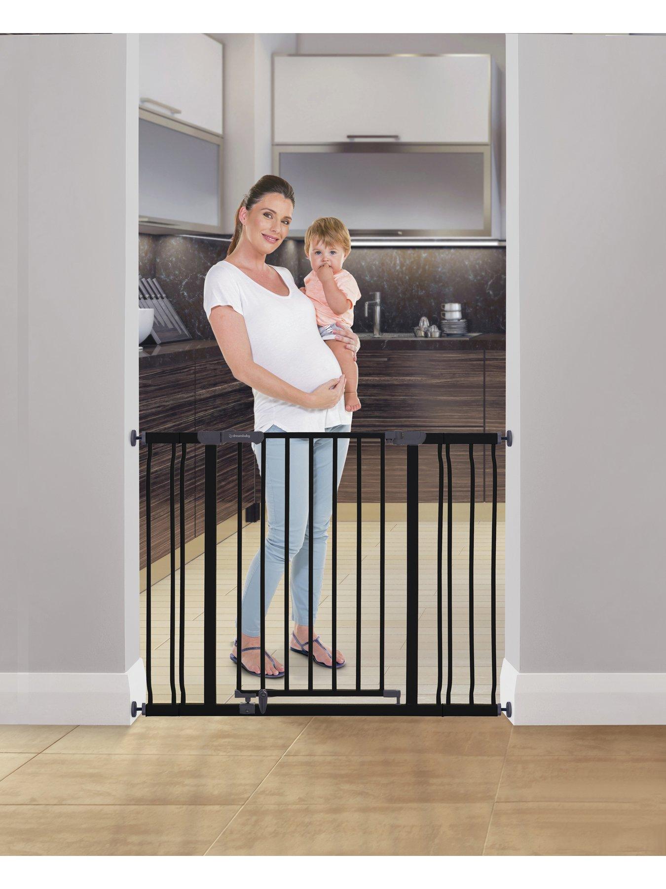Dreambaby Ava Gate With 9cm & 18cm Extensions Pressure Fit (75-108cm) - Black