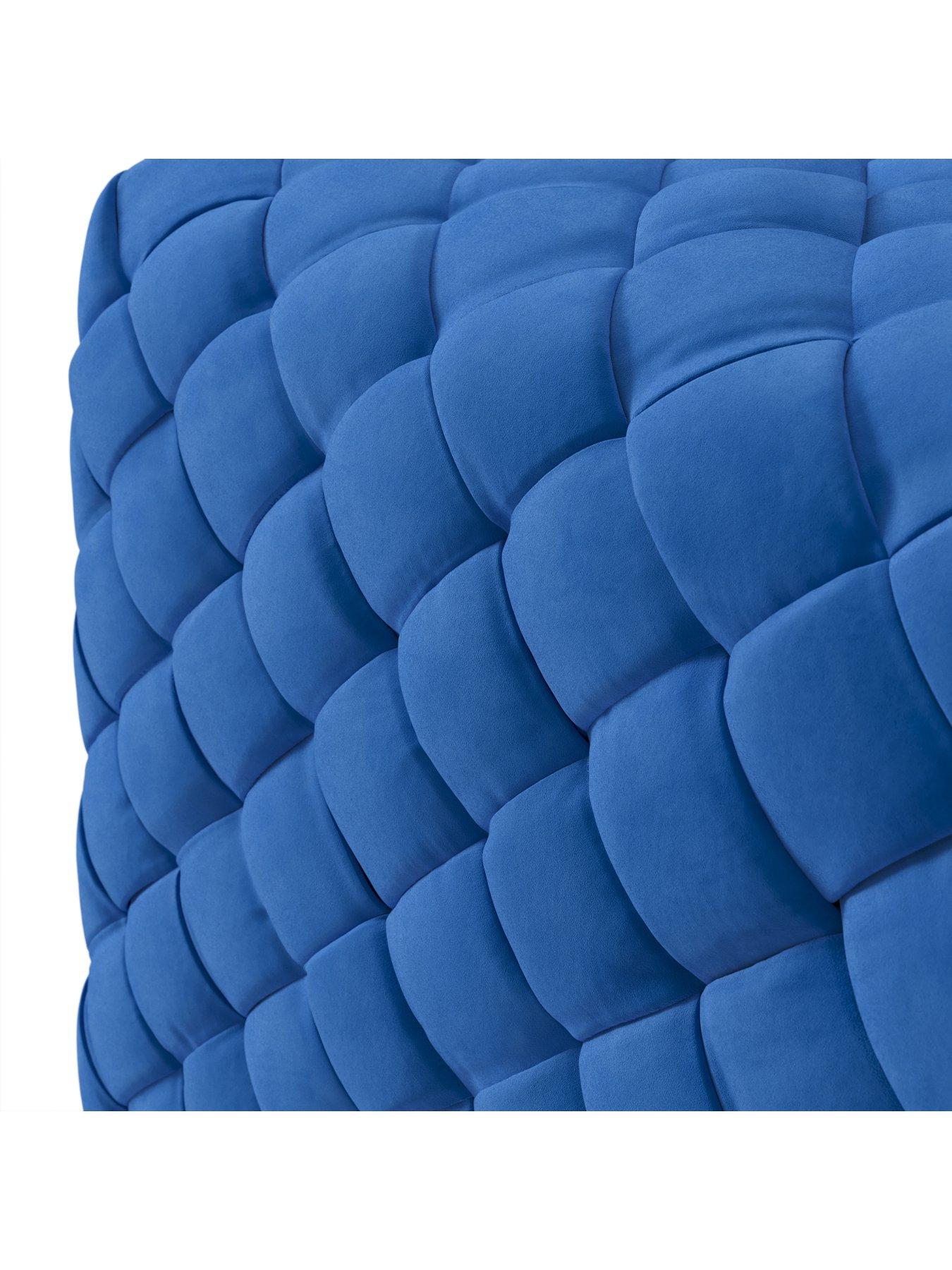 Image 4 of 4 of LPD Home Colline Small Cobalt Pouffe