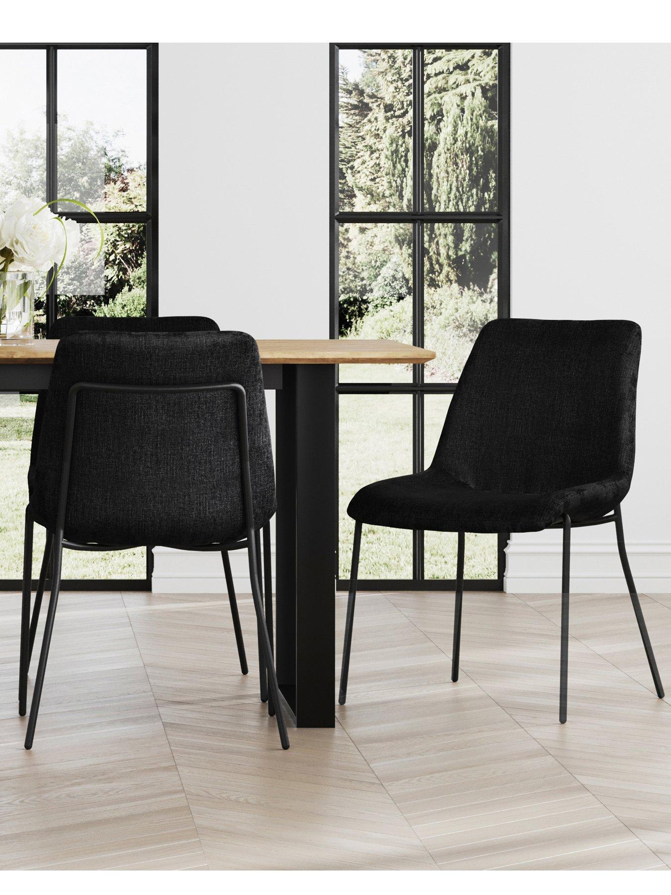 LPD Home Set Of 2 Carlo Black Dining Chairs