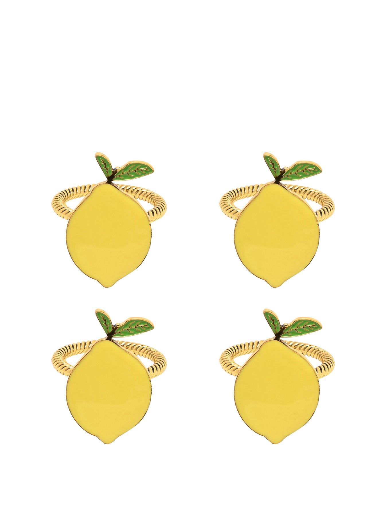 Hestia Hestia Set Of 4 Lemon Napkin Rings