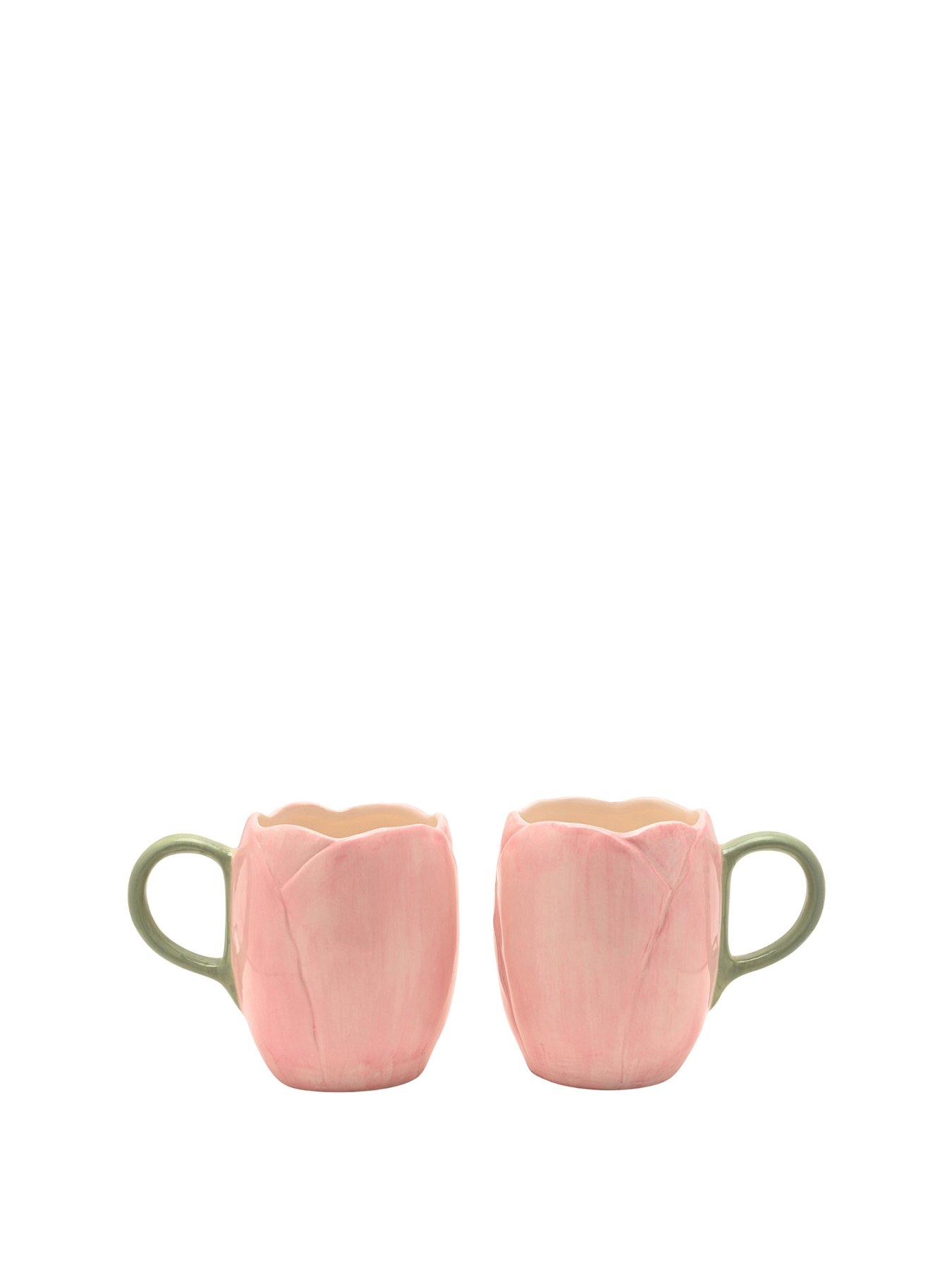 Image 1 of 3 of Hestia Set Of 2 Tulip Mugs In Blush