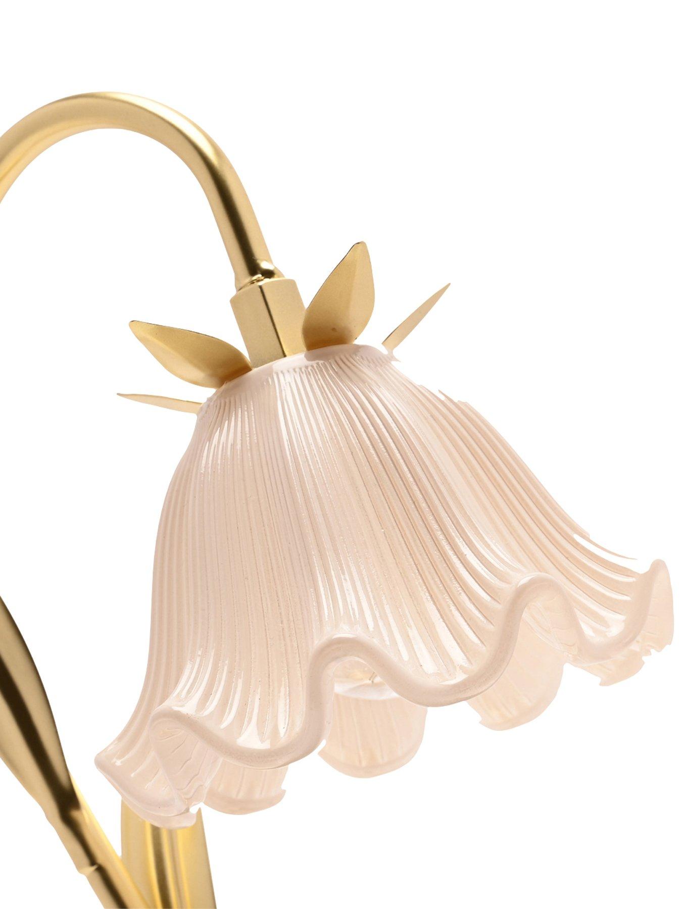 Image 3 of 4 of Hestia Floral 2 Stem Led Table Lamp - Gold