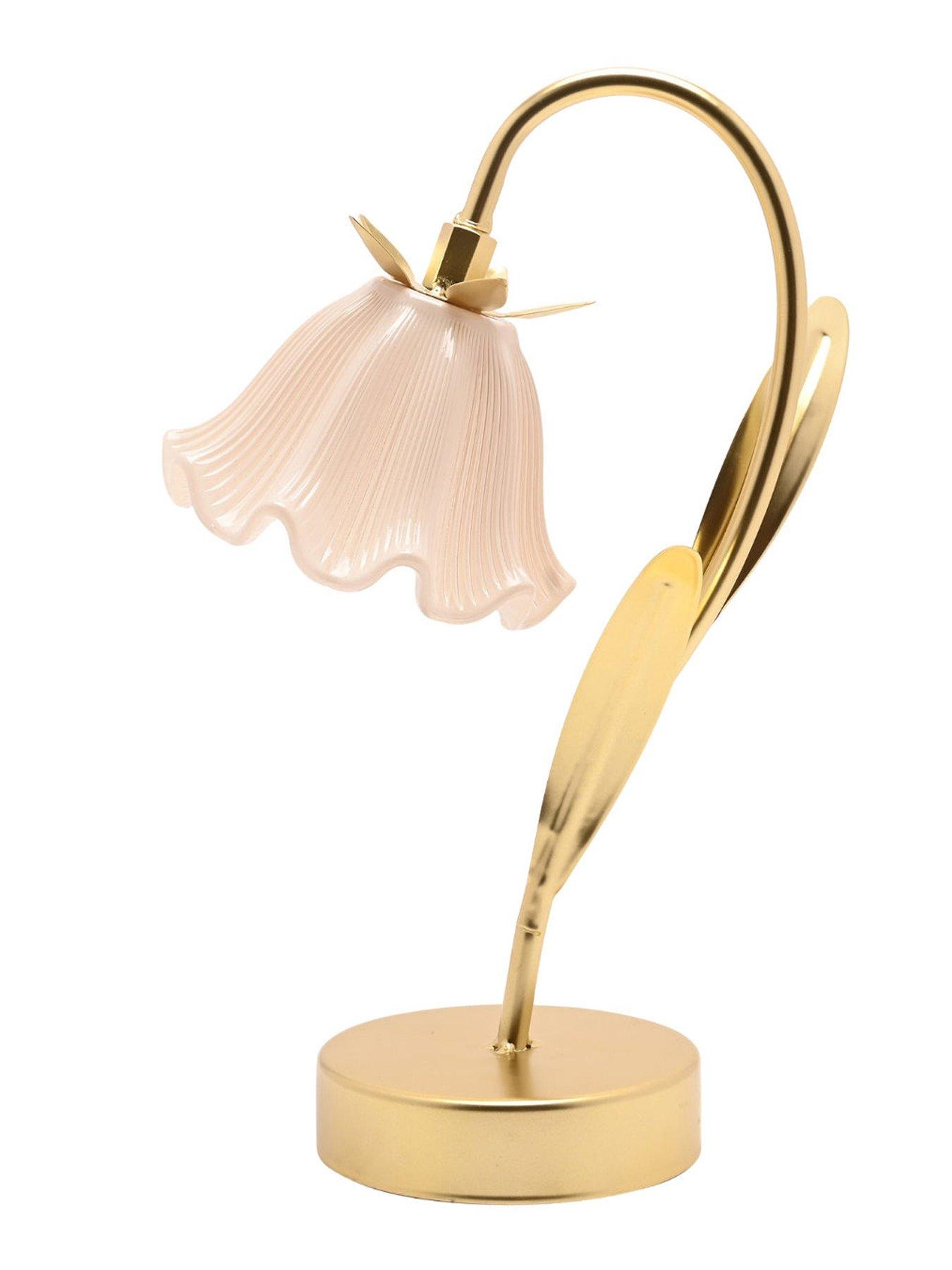 Image 4 of 4 of Hestia Floral 2 Stem Led Table Lamp - Gold