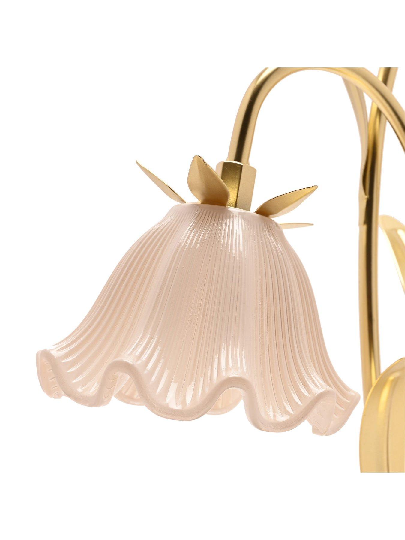Image 3 of 4 of Hestia Floral 2 Stem Led Table Lamp - Gold