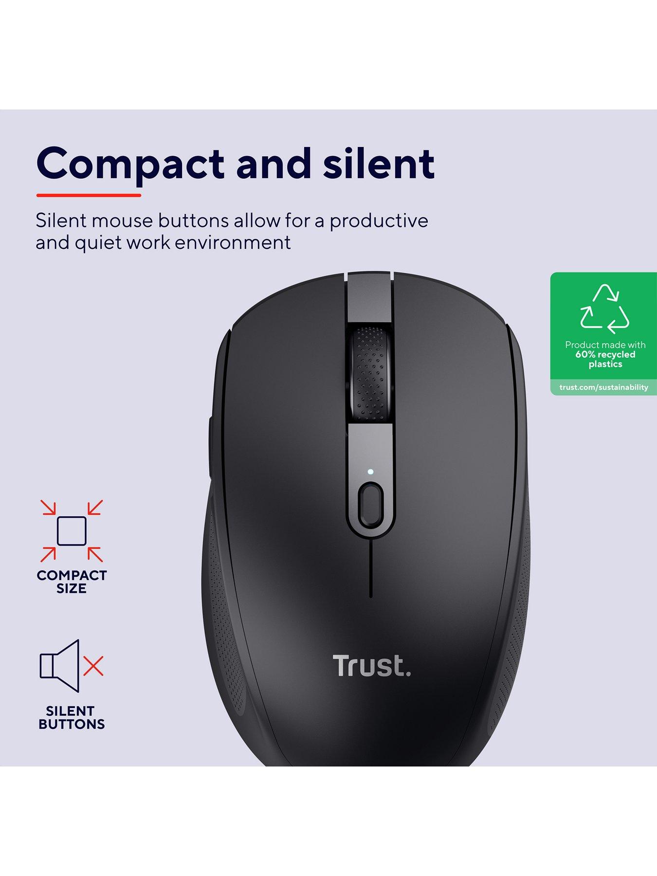 Image 2 of 8 of Trust Trust Ozaa Compact Multi-Device Wireless Mouse with silent Click - Black