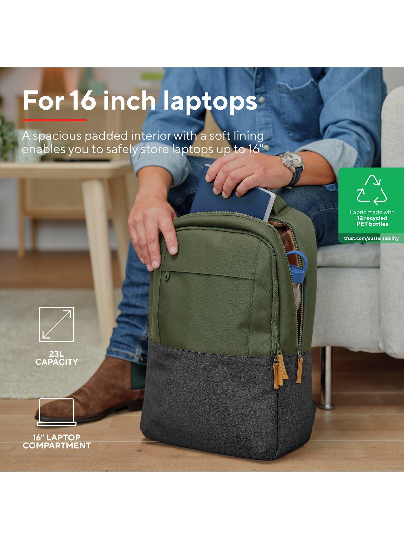 Image 2 of 8 of Trust Trust Lisboa 23L Durable Laptop Backpack for Laptops up to 16'' - Green